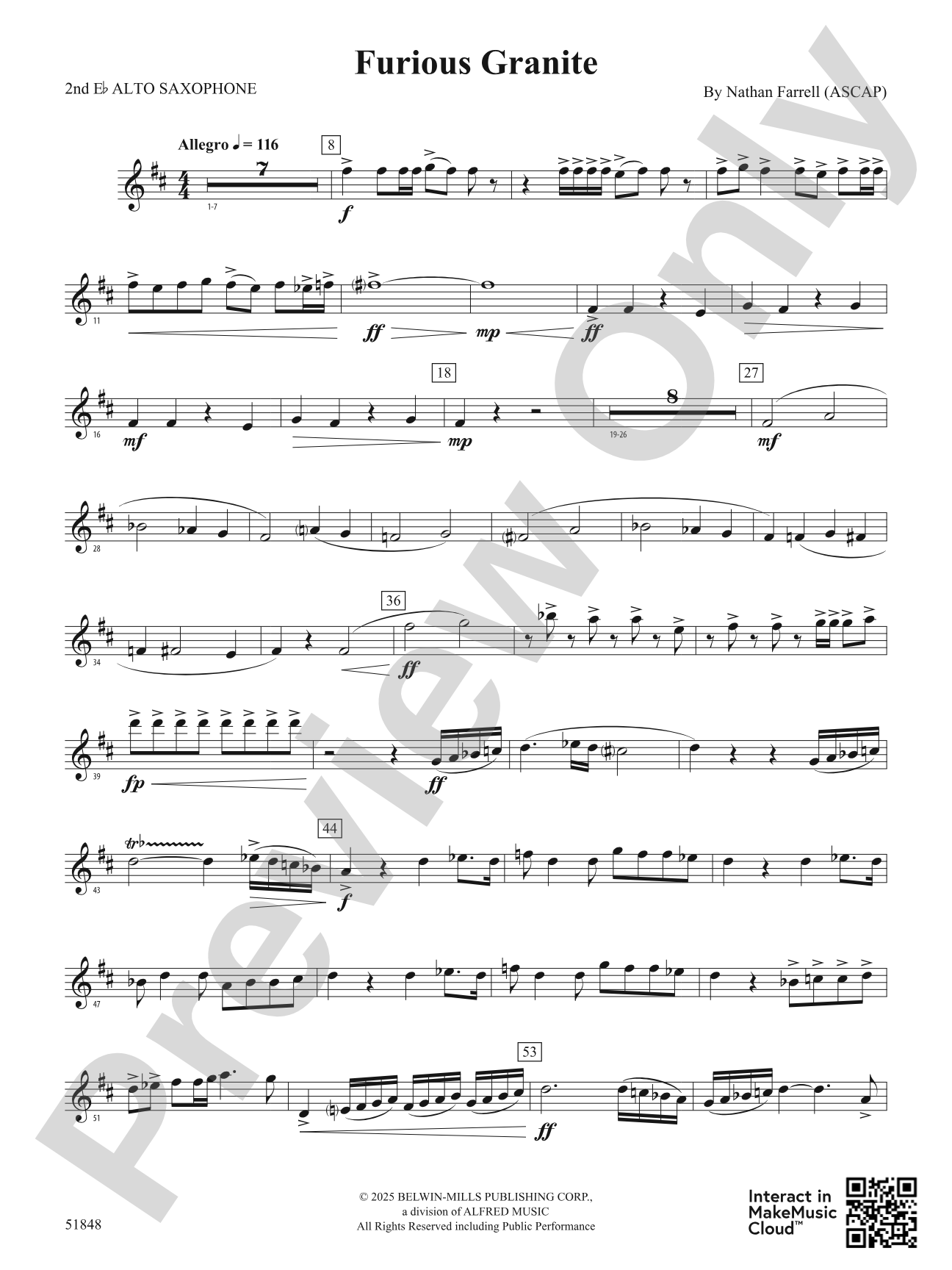 Furious Granite: 2nd E-flat Alto Saxophone