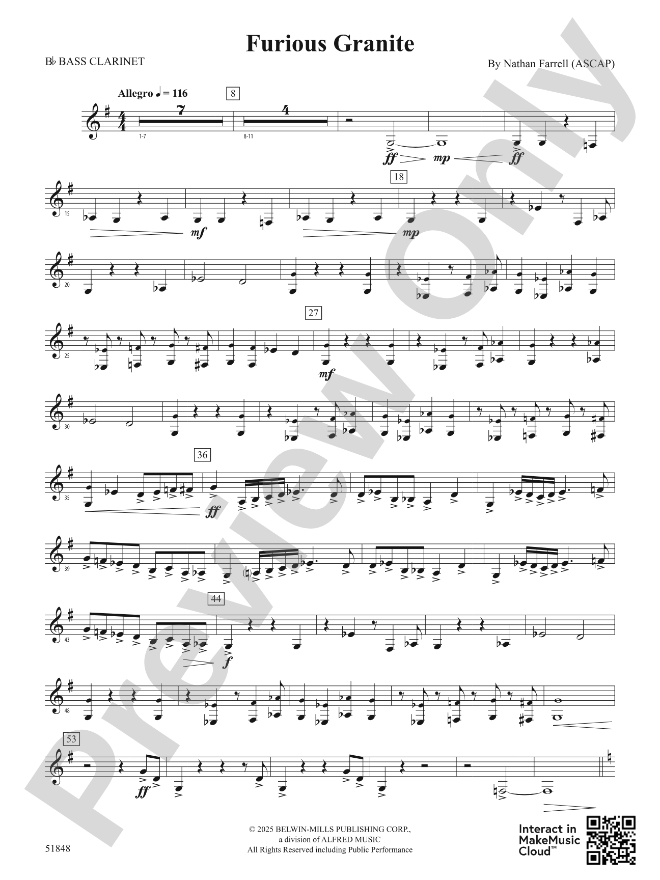 Furious Granite: B-flat Bass Clarinet
