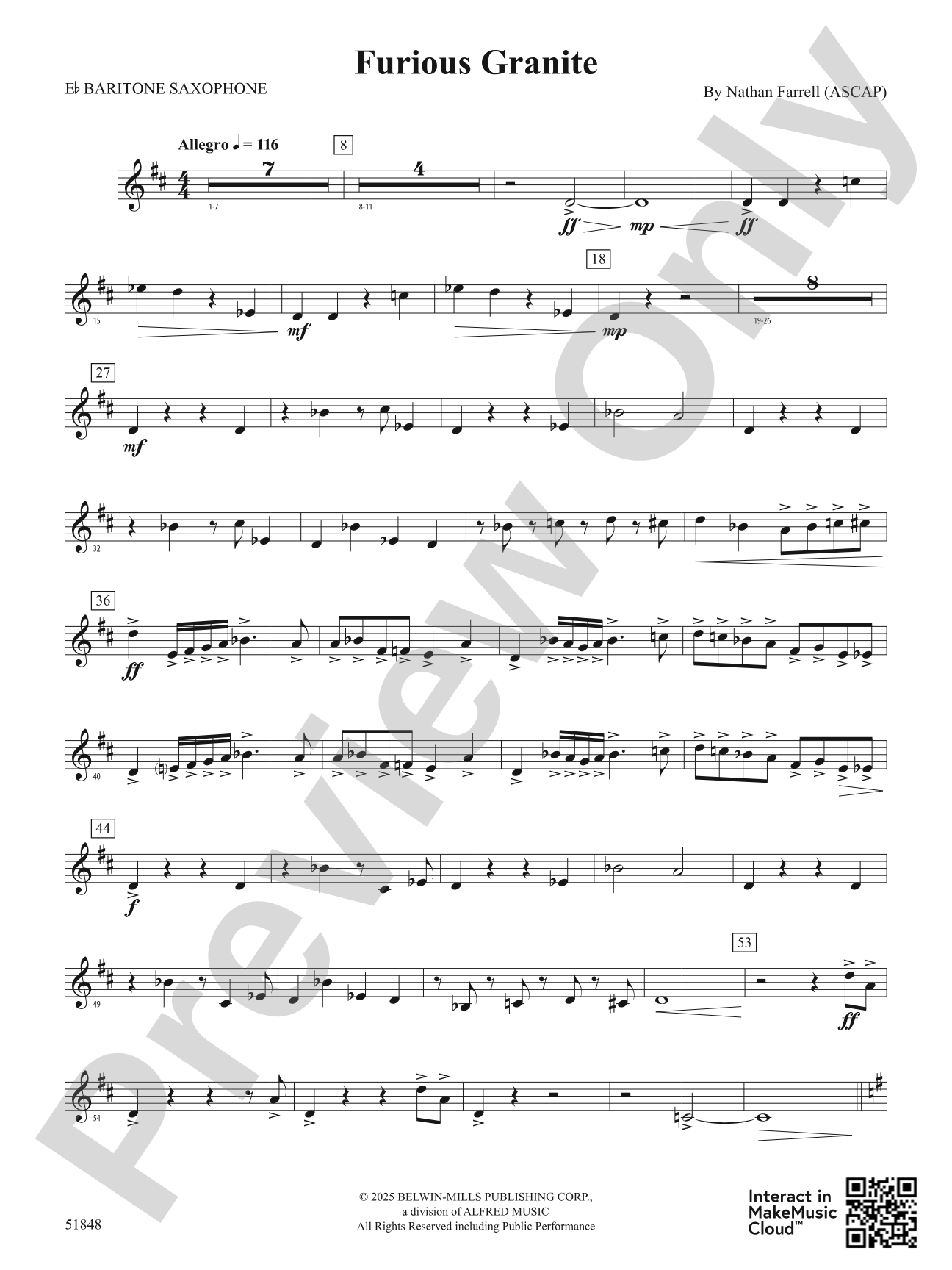 Furious Granite: E-flat Baritone Saxophone