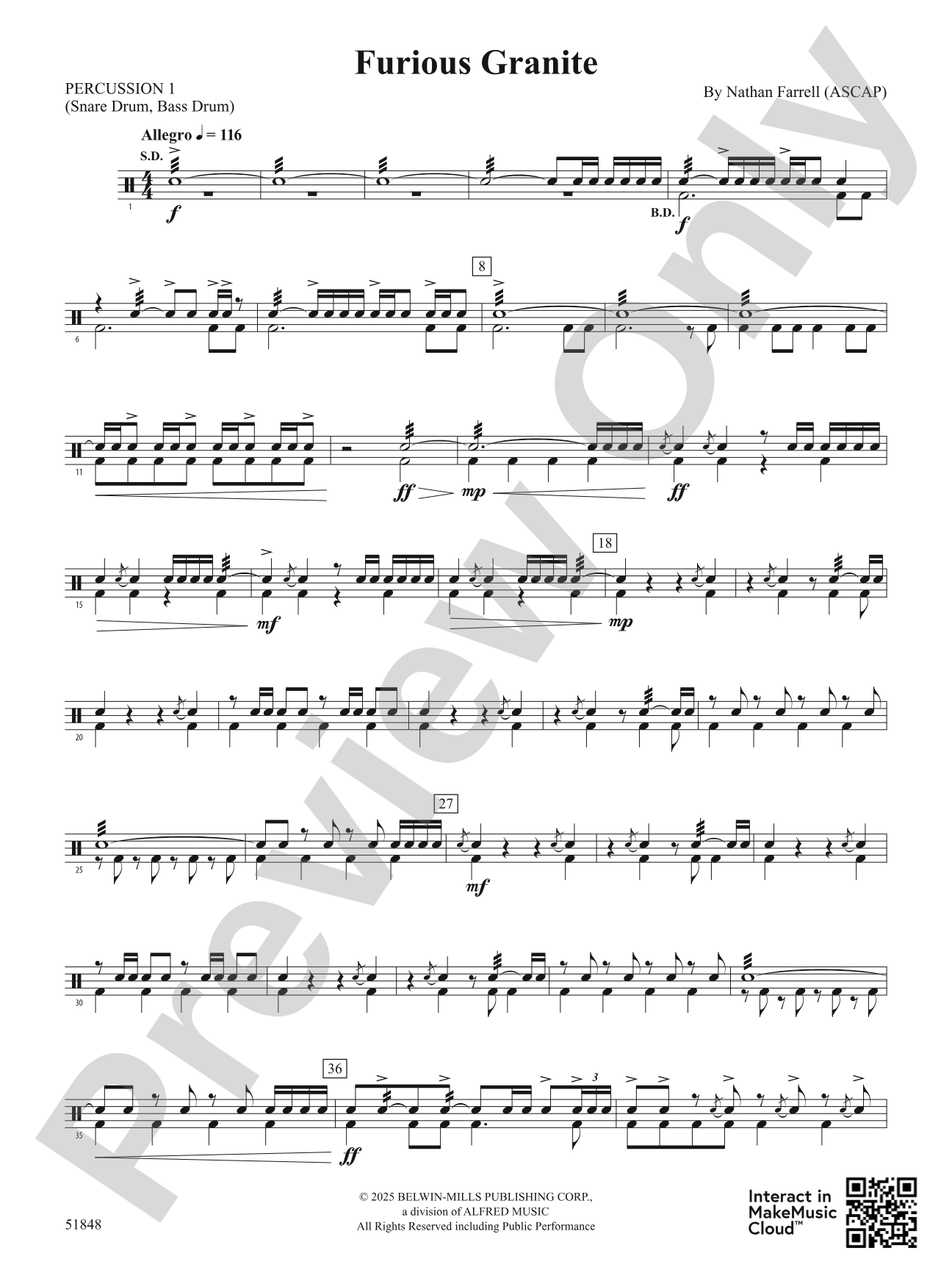 Furious Granite: 1st Percussion