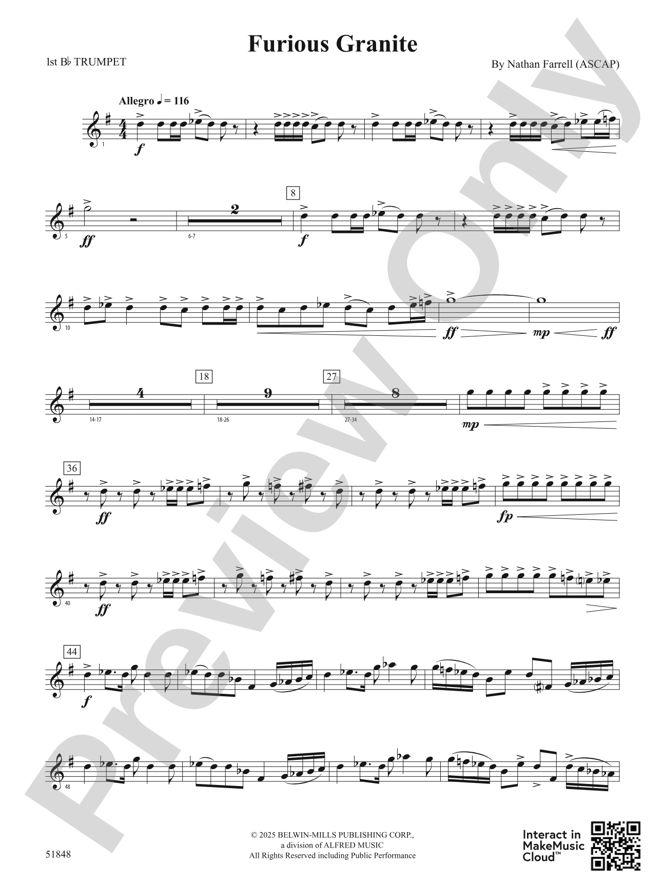 Furious Granite: 1st B-flat Trumpet