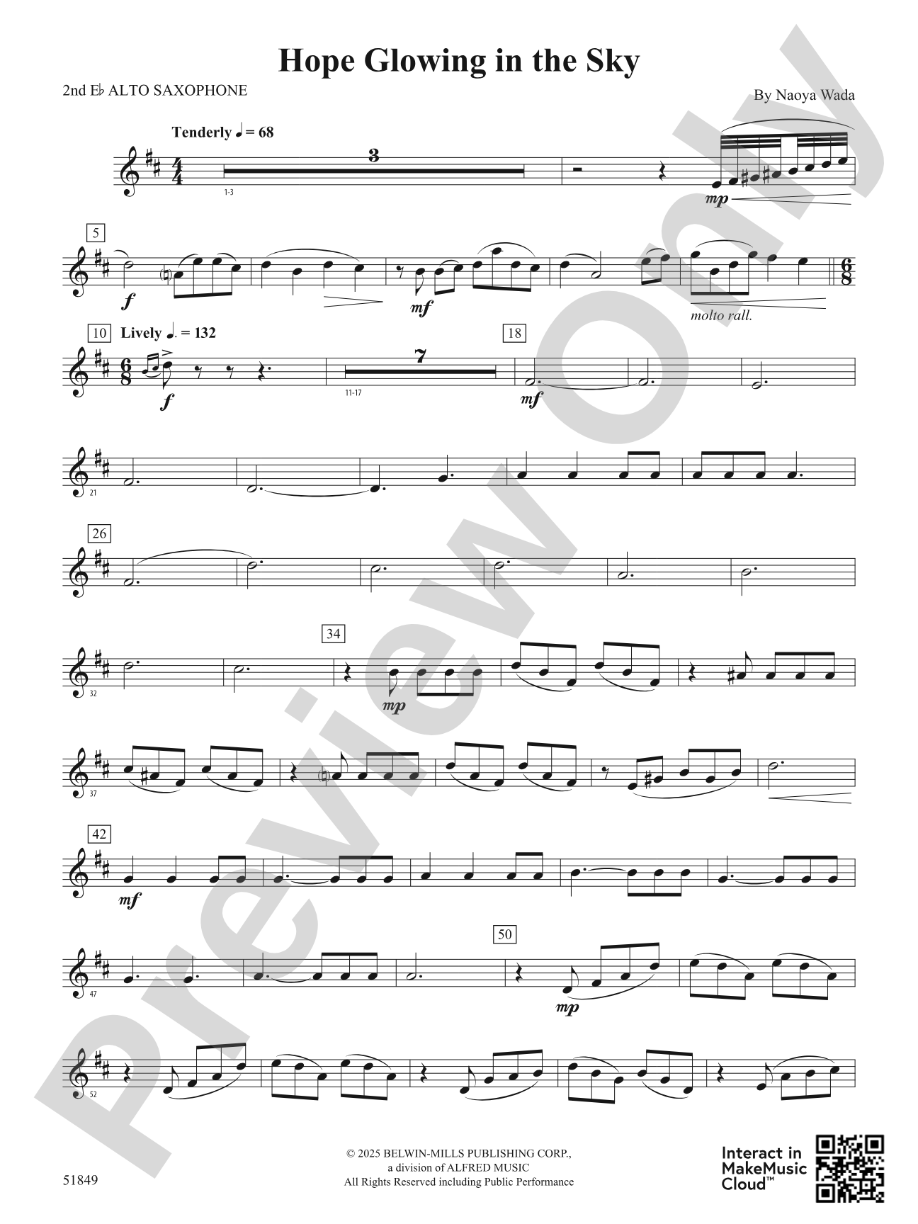 Hope Glowing in the Sky: 2nd E-flat Alto Saxophone