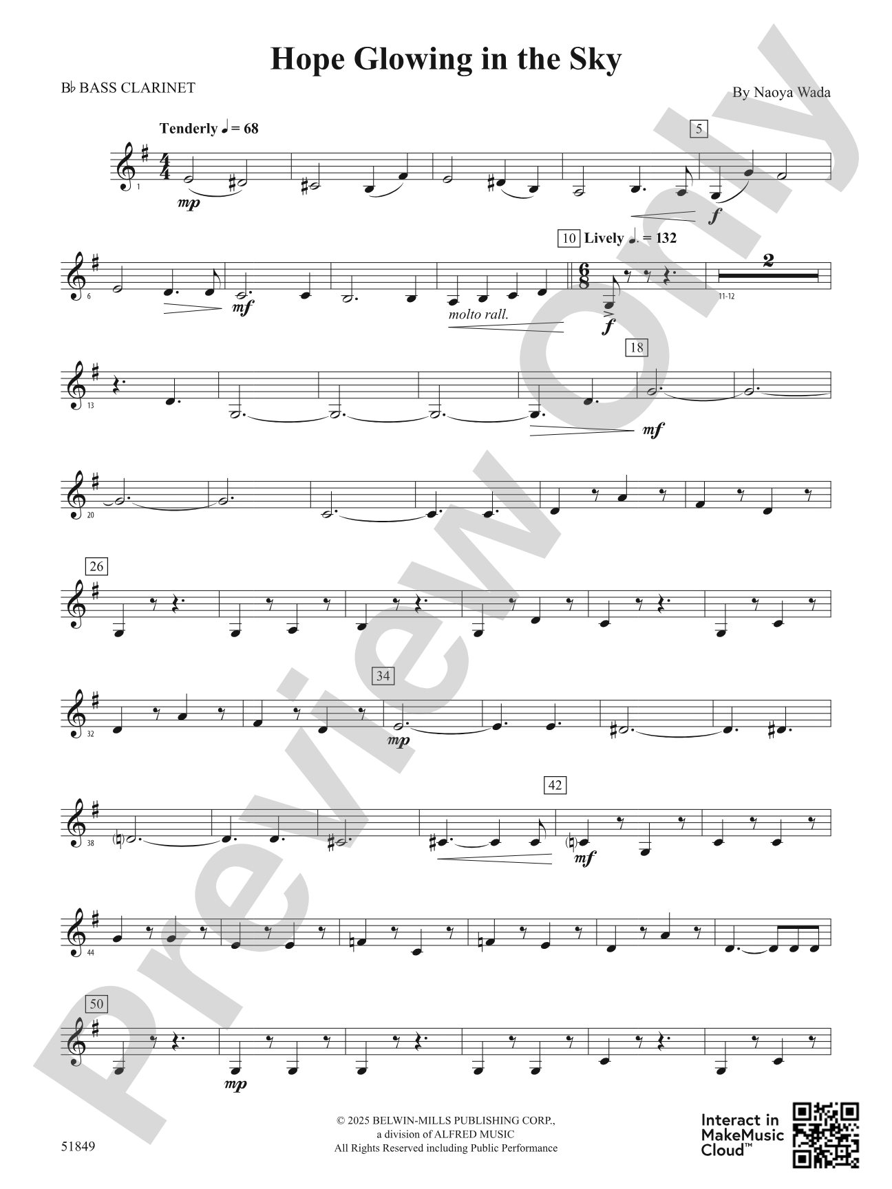 Hope Glowing in the Sky: B-flat Bass Clarinet