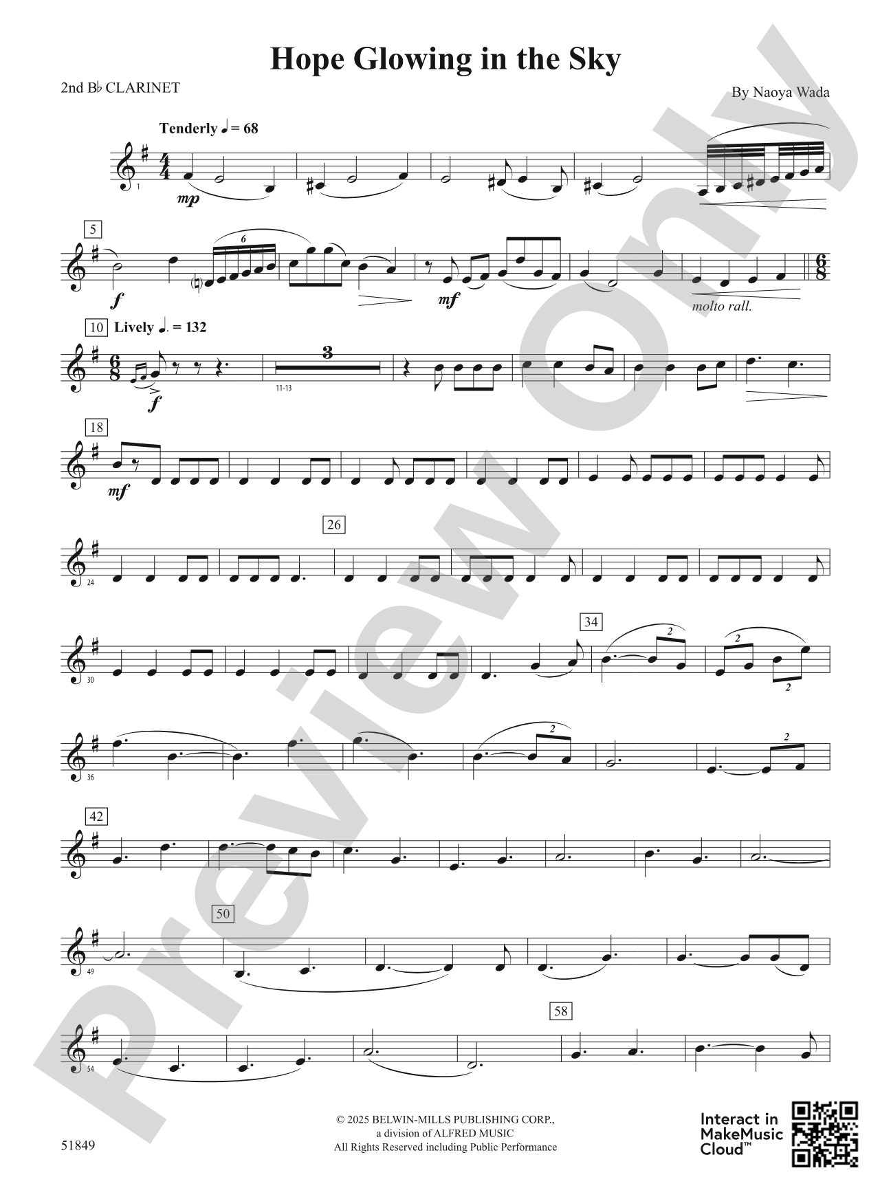 Hope Glowing in the Sky: 2nd B-flat Clarinet