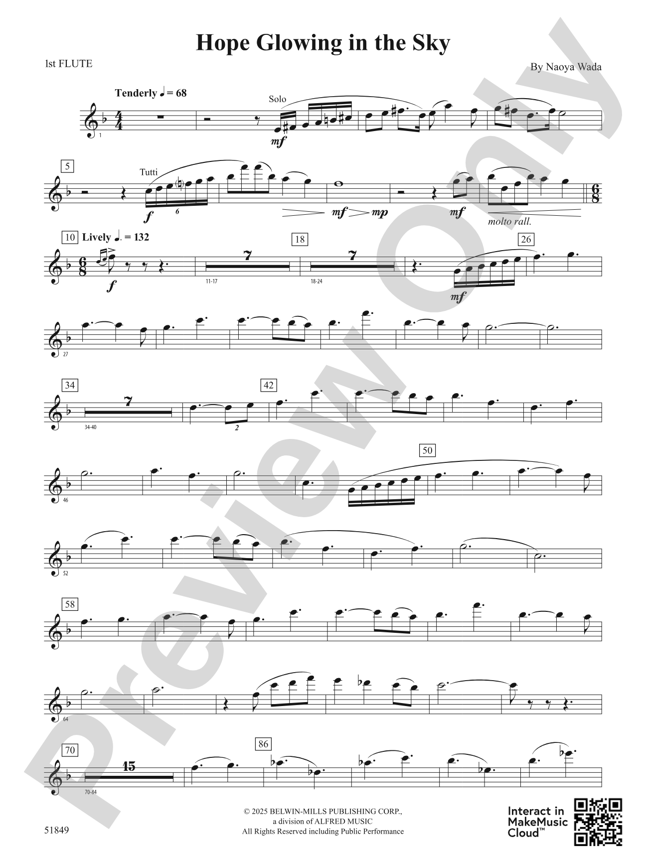 Hope Glowing in the Sky: Flute