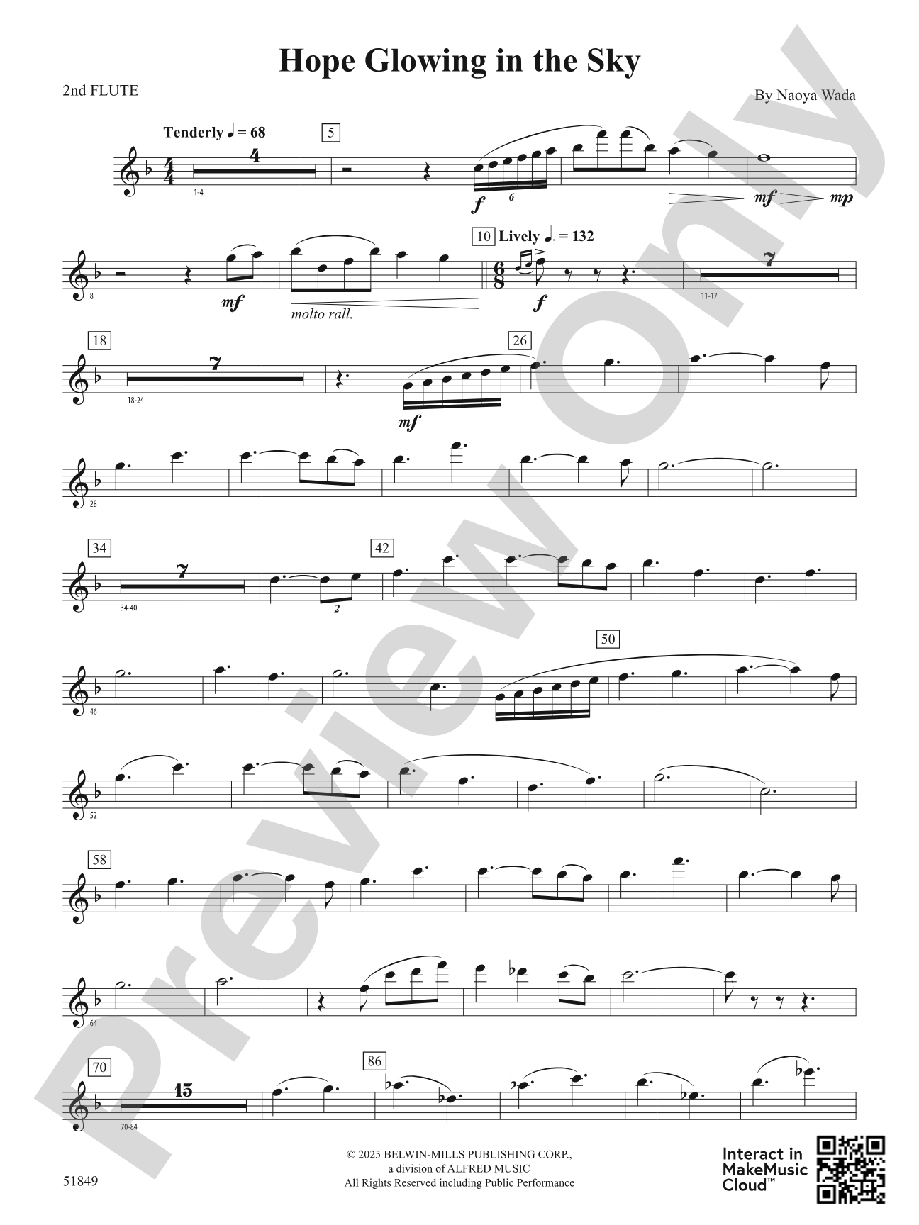 Hope Glowing in the Sky: 2nd Flute