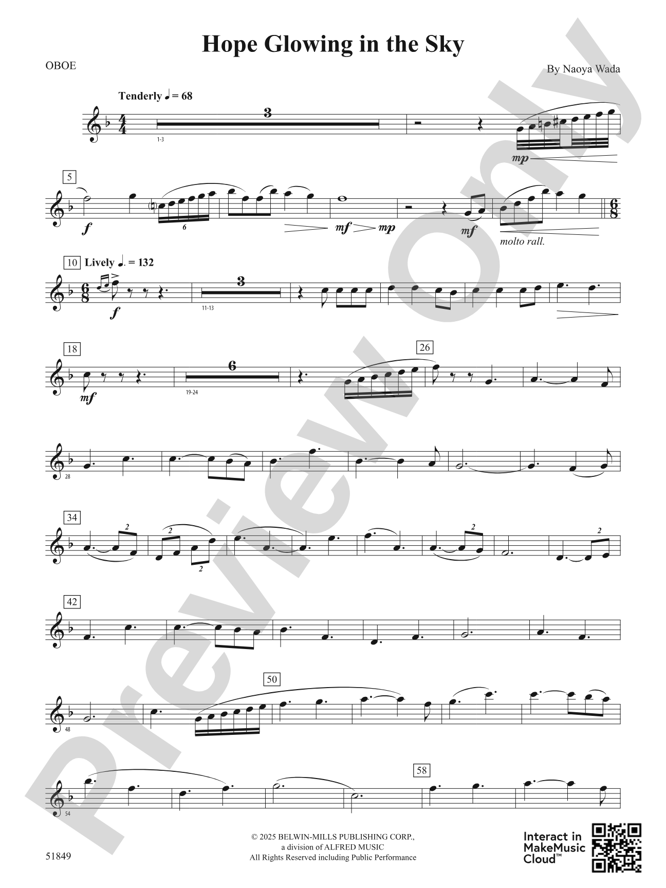 Hope Glowing in the Sky: Oboe
