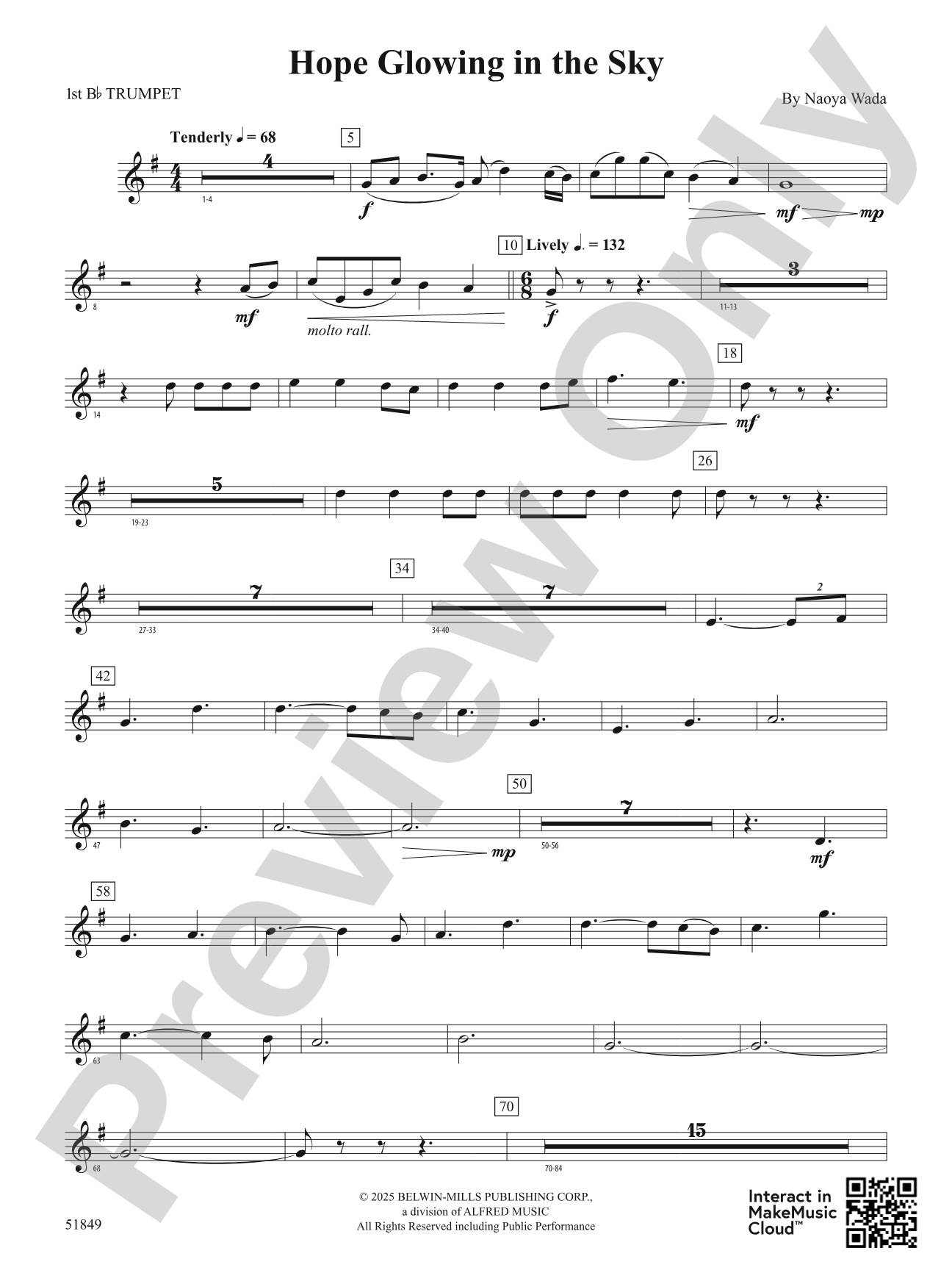 Hope Glowing in the Sky: 1st B-flat Trumpet