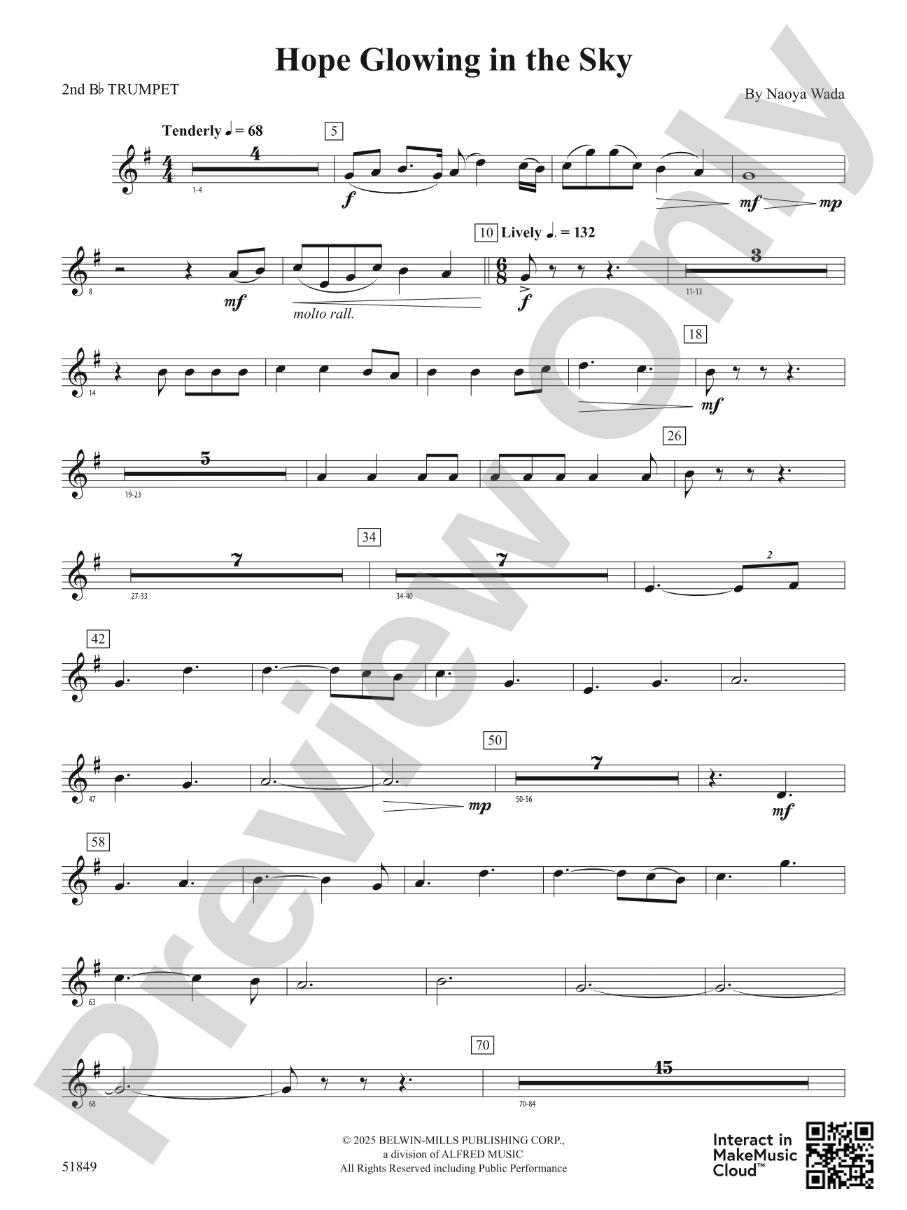 Hope Glowing in the Sky: 2nd B-flat Trumpet