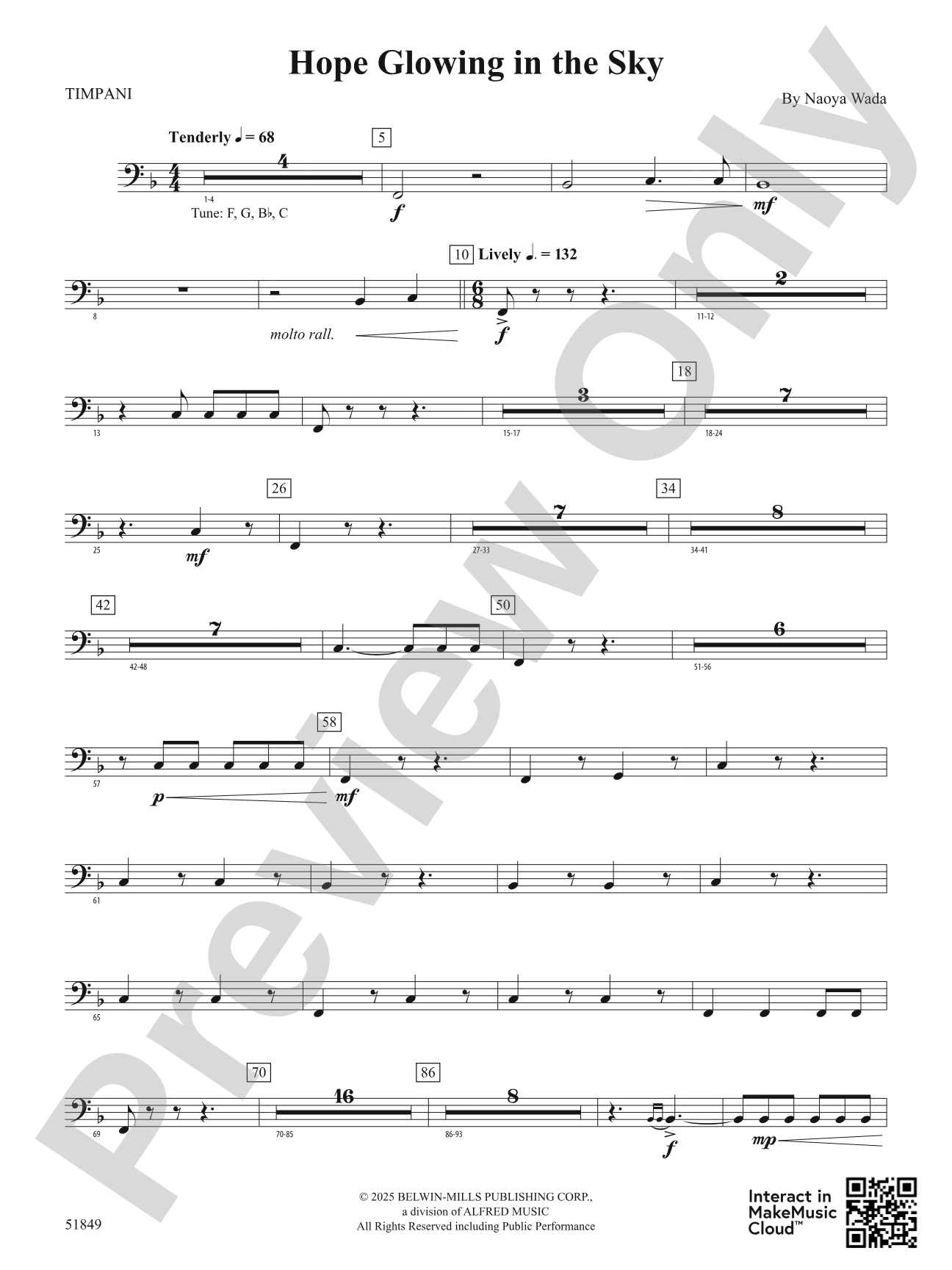 Hope Glowing in the Sky: Timpani