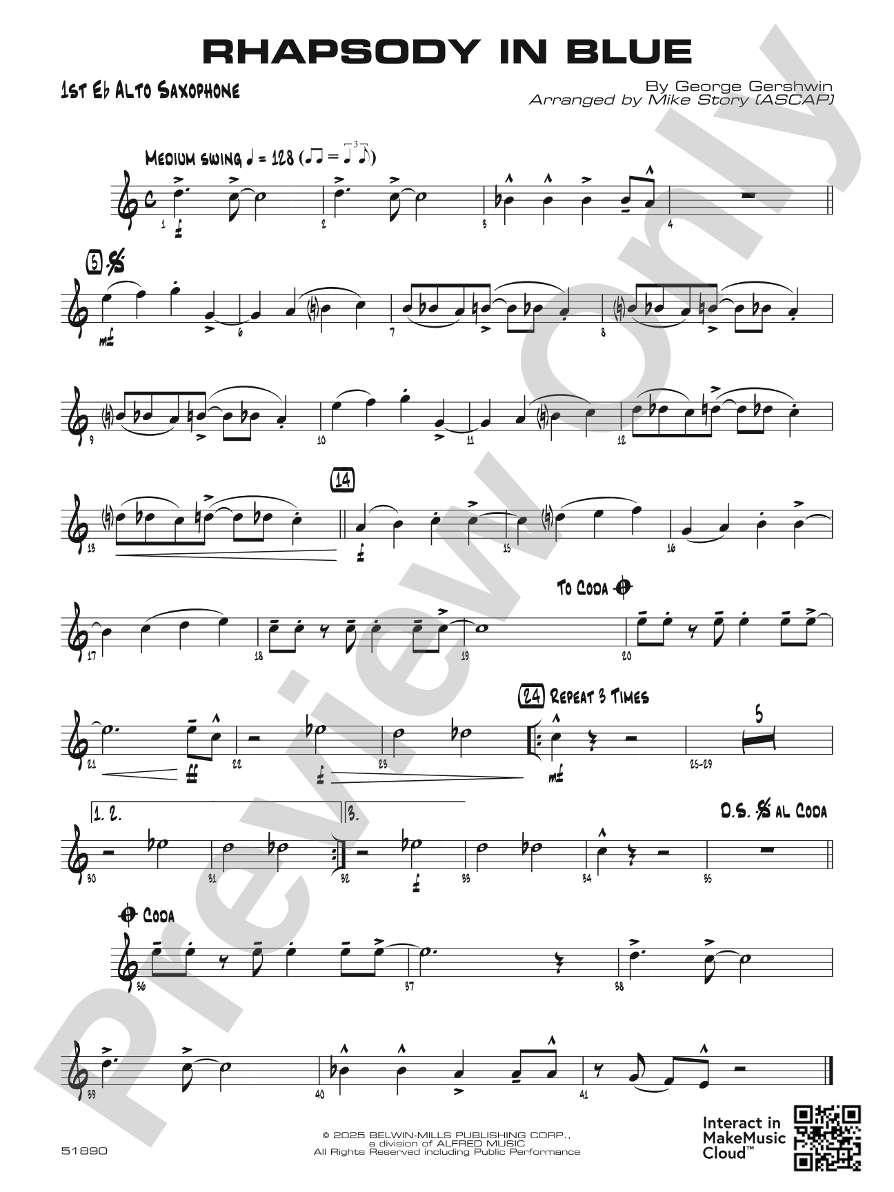 Rhapsody in Blue: E-flat Alto Saxophone