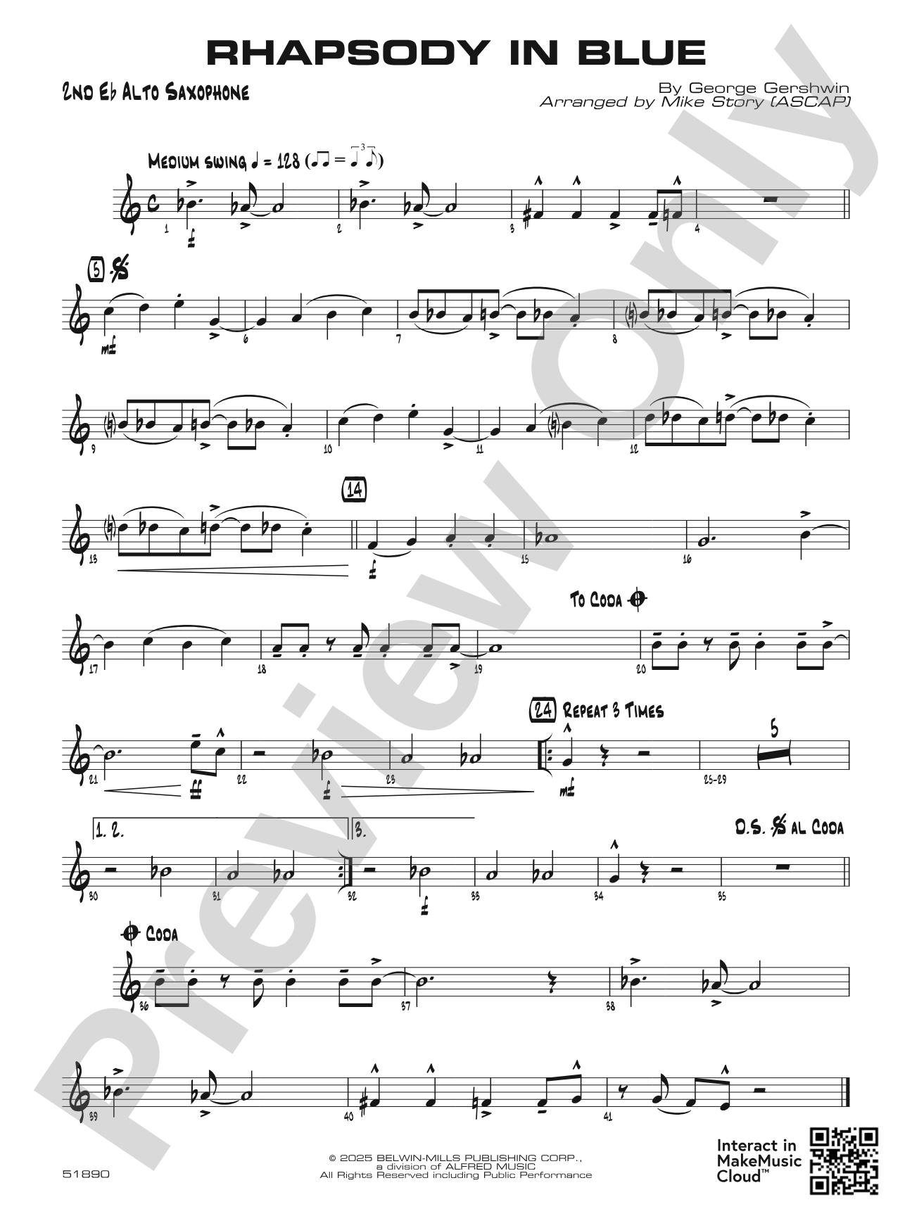 Rhapsody in Blue: 2nd E-flat Alto Saxophone