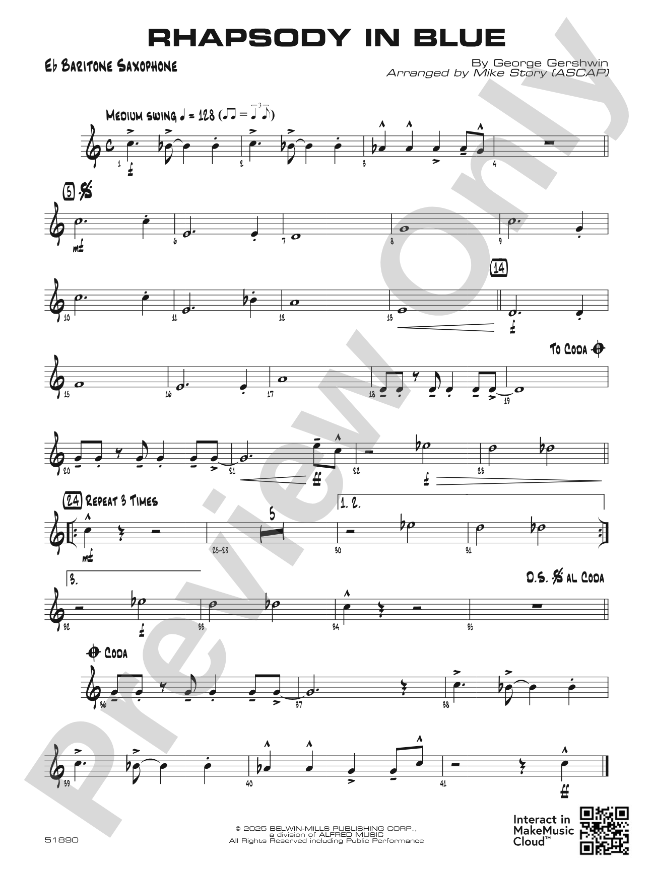 Rhapsody in Blue: E-flat Baritone Saxophone