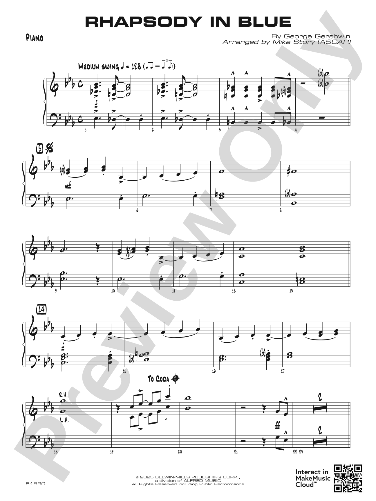 Rhapsody in Blue: Piano Accompaniment