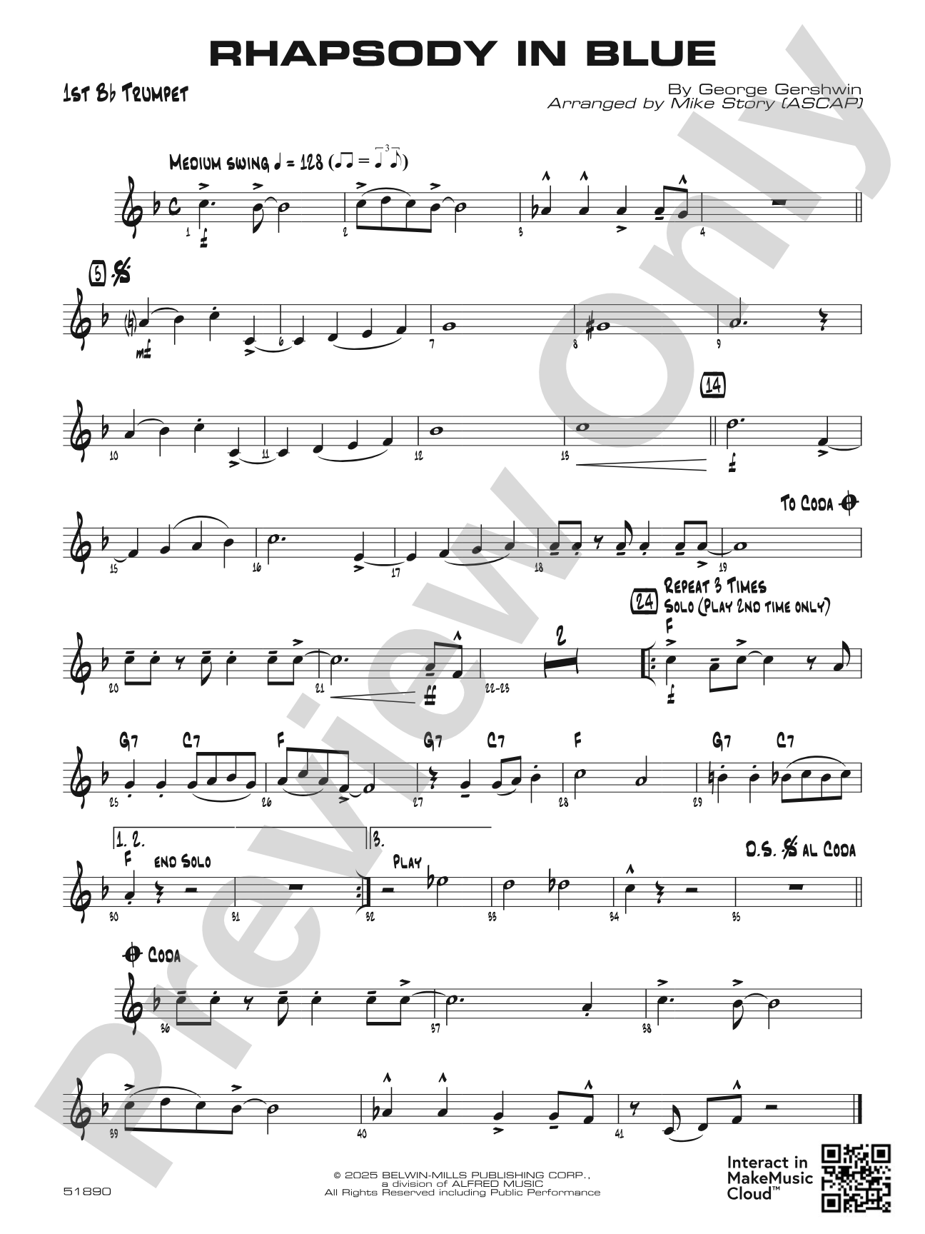 Rhapsody in Blue: 1st B-flat Trumpet