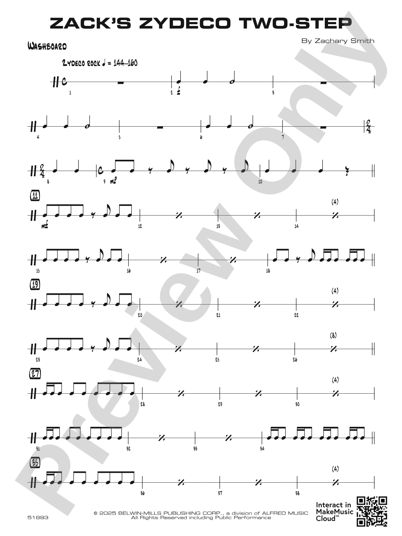 Zack's Zydeco Two-Step: Auxiliary Percussion
