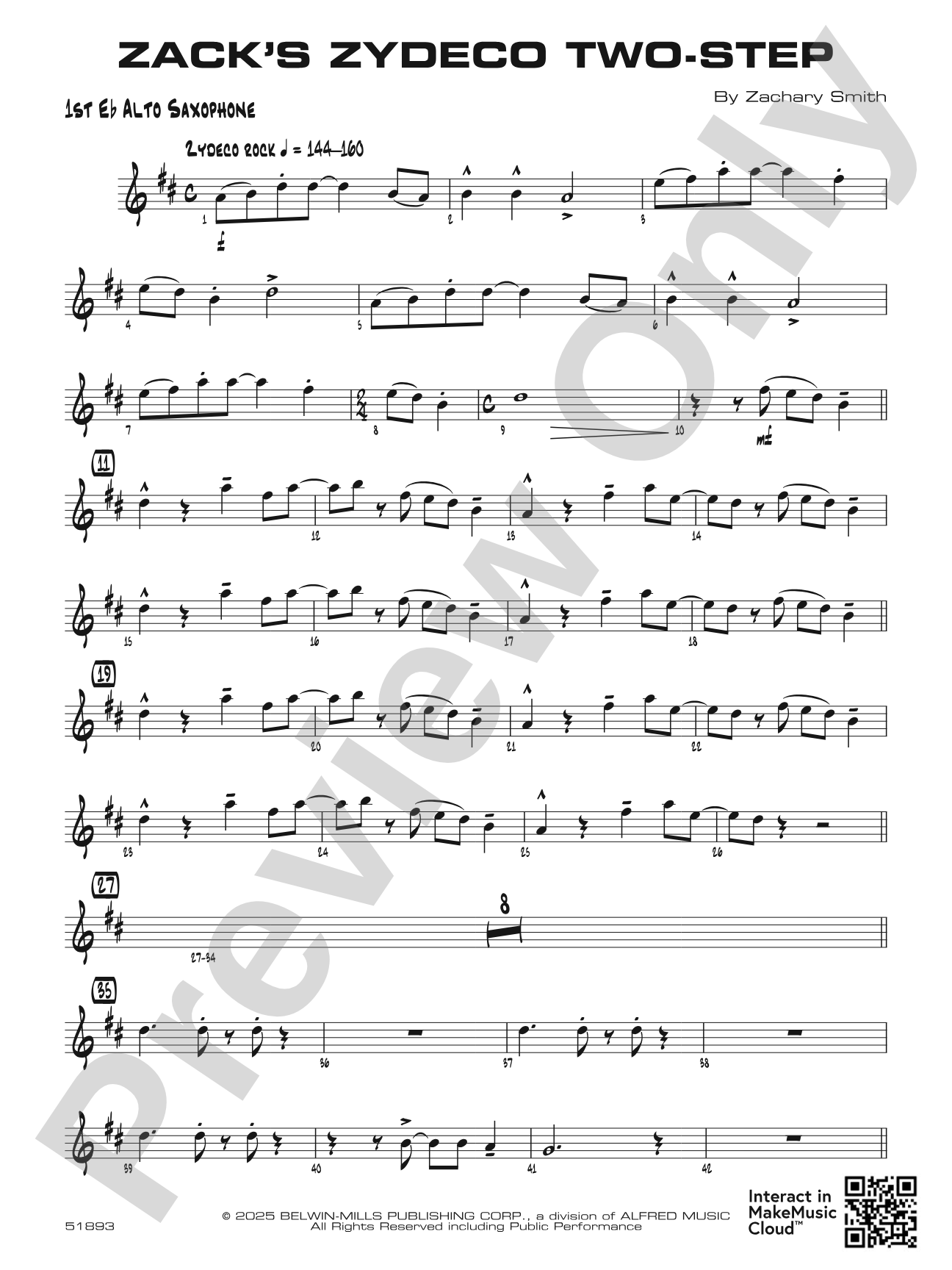 Zack's Zydeco Two-Step: E-flat Alto Saxophone