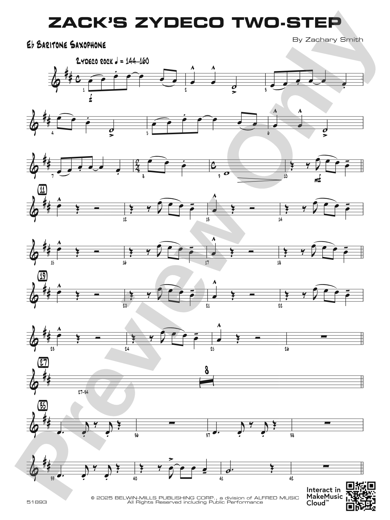 Zack's Zydeco Two-Step: E-flat Baritone Saxophone