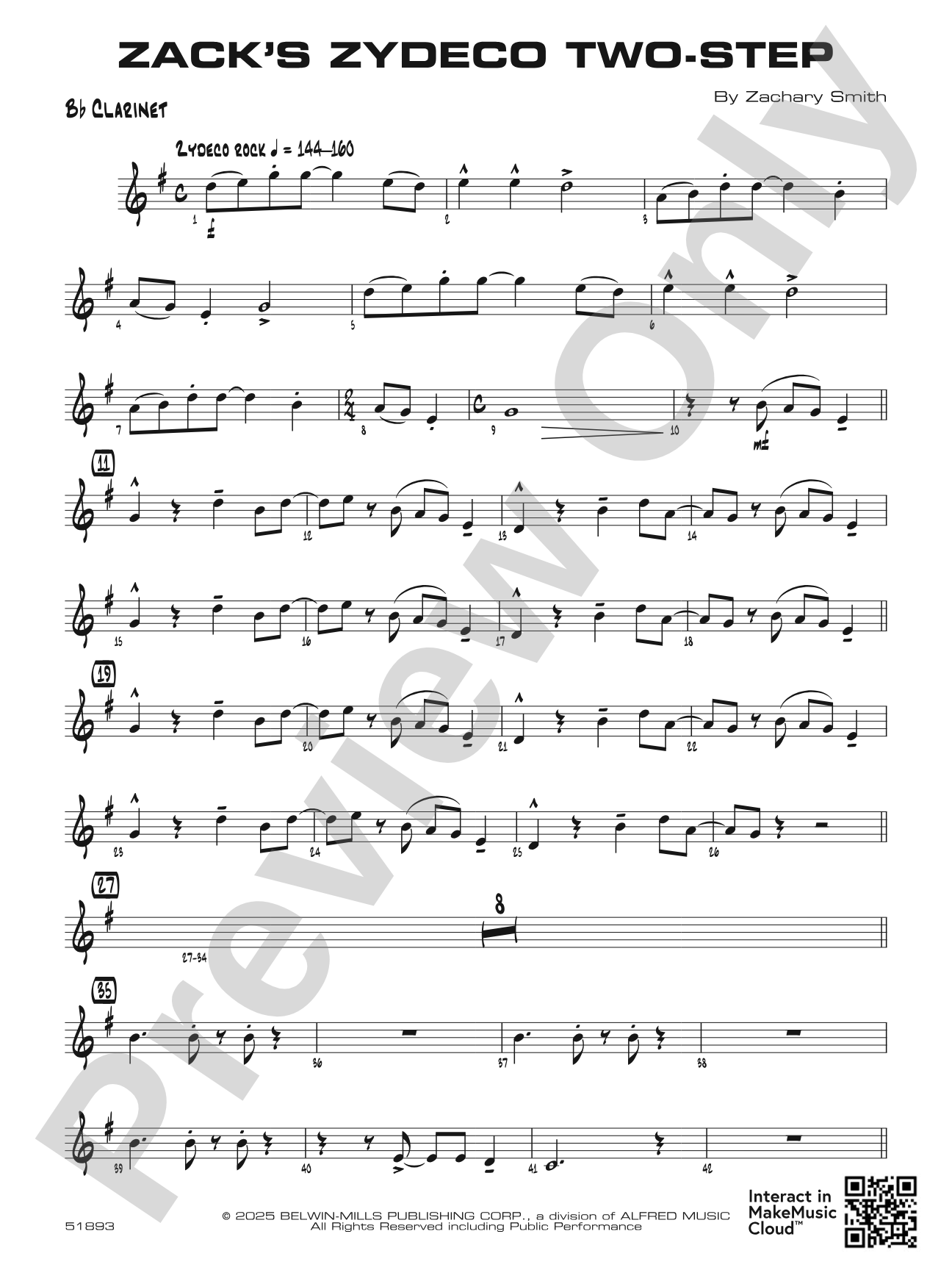 Zack's Zydeco Two-Step: 1st B-flat Clarinet