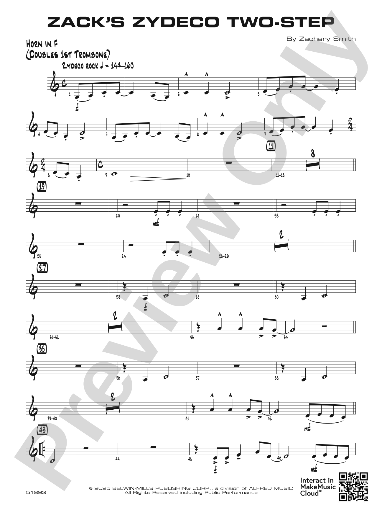 Zack's Zydeco Two-Step: 1st F Horn
