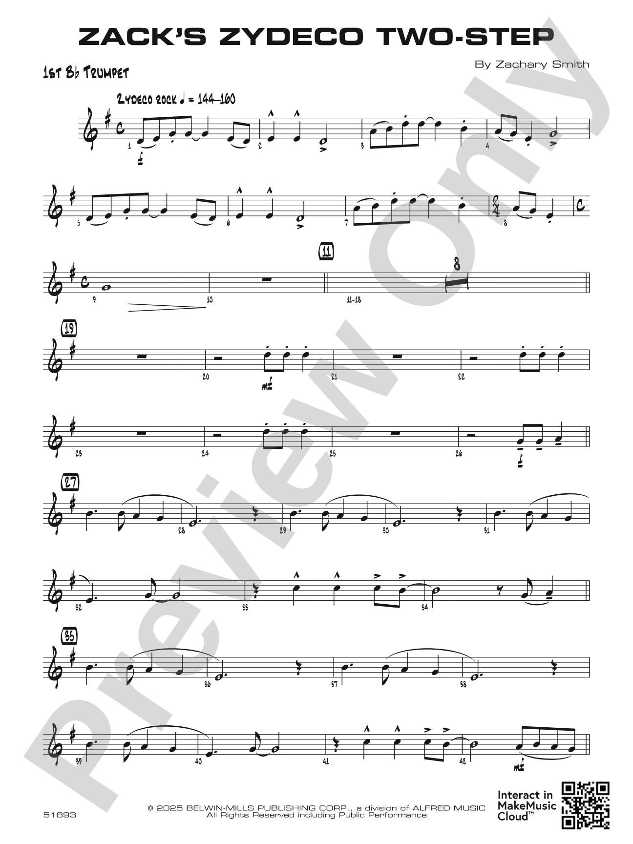 Zack's Zydeco Two-Step: 1st B-flat Trumpet