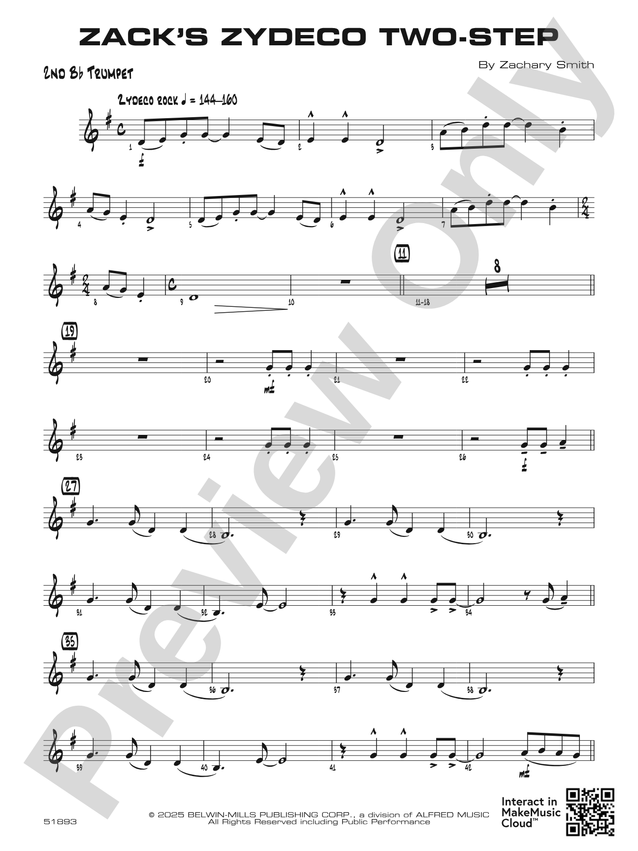 Zack's Zydeco Two-Step: 2nd B-flat Trumpet
