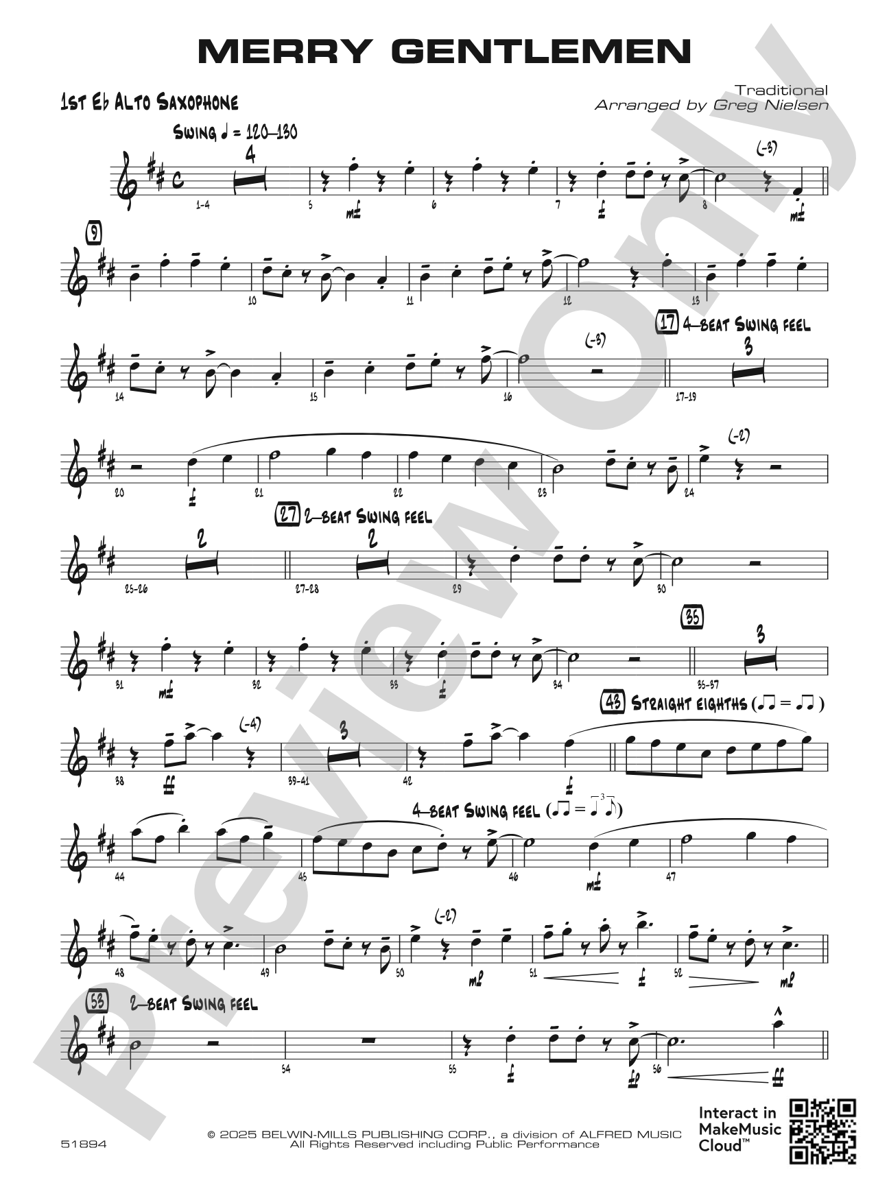 Merry Gentlemen: E-flat Alto Saxophone