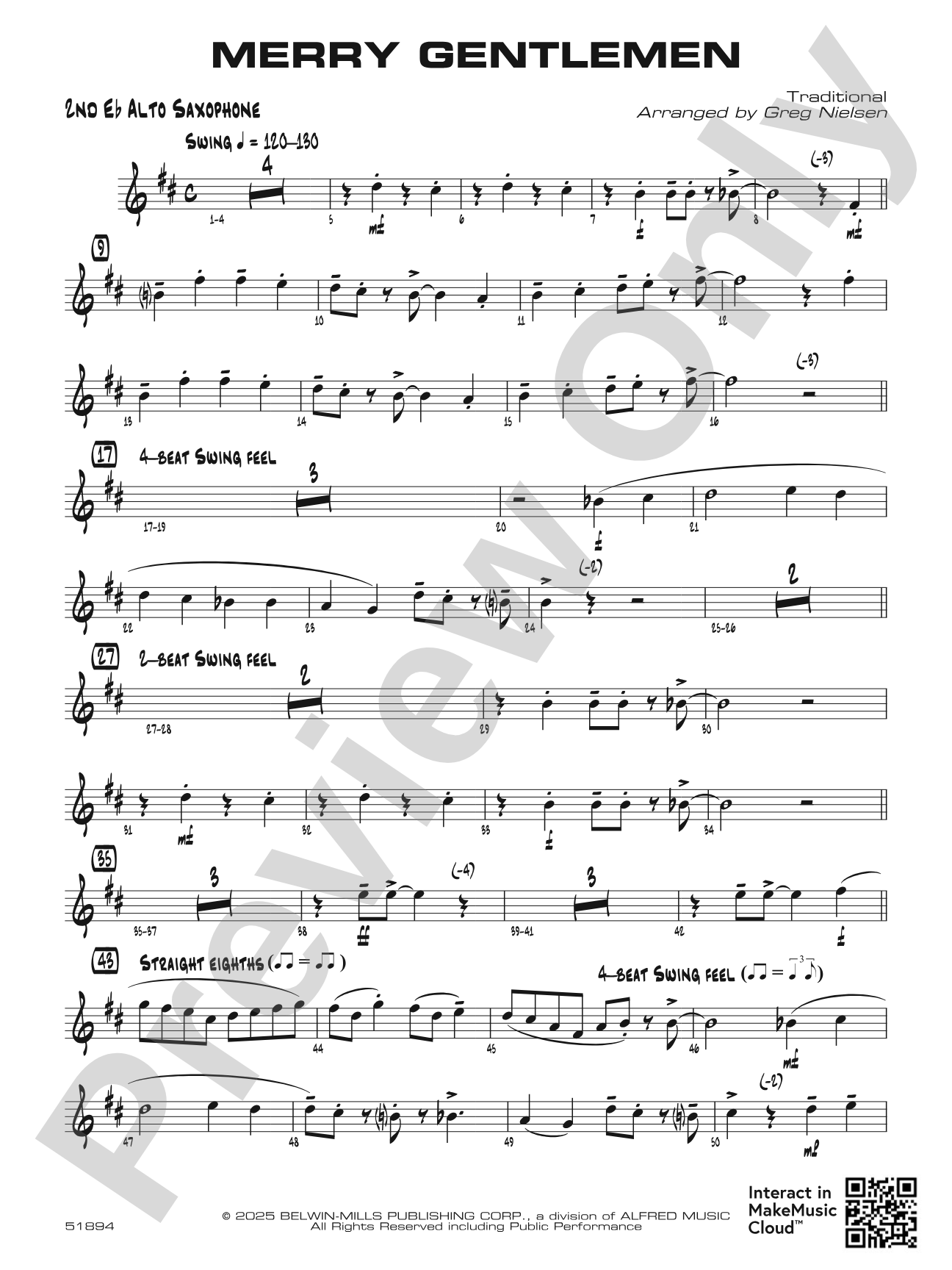 Merry Gentlemen: 2nd E-flat Alto Saxophone