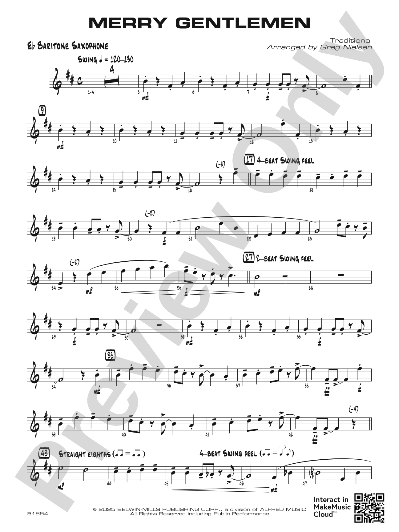 Merry Gentlemen: E-flat Baritone Saxophone