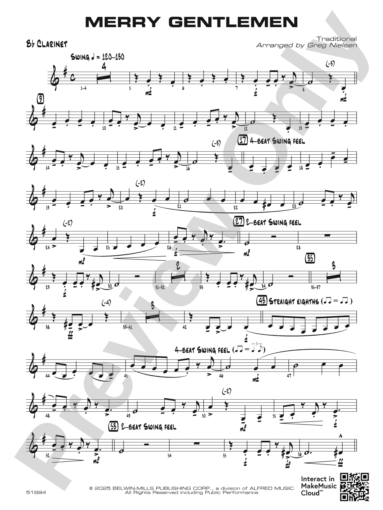 Merry Gentlemen: 1st B-flat Clarinet