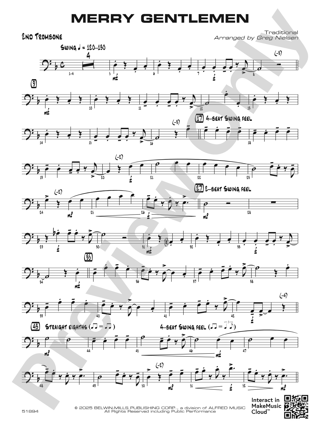 Merry Gentlemen: 2nd Trombone