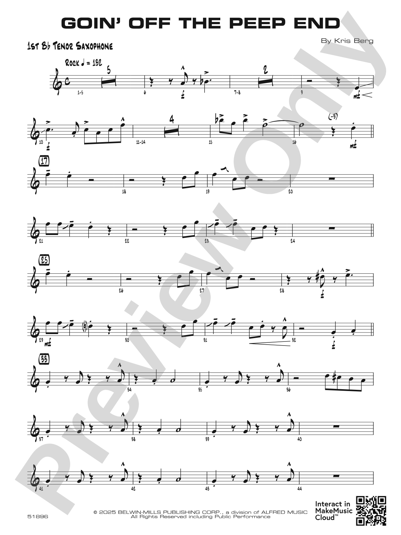 Goin' off the Peep End: B-flat Tenor Saxophone