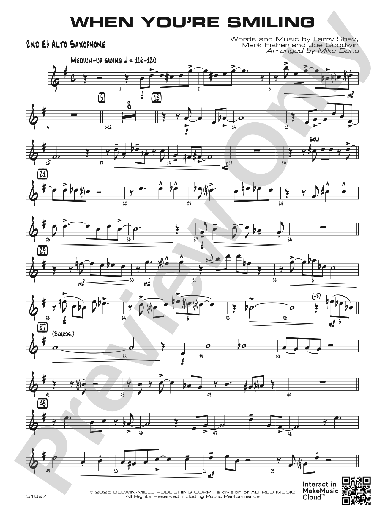 When You're Smiling: 2nd E-flat Alto Saxophone
