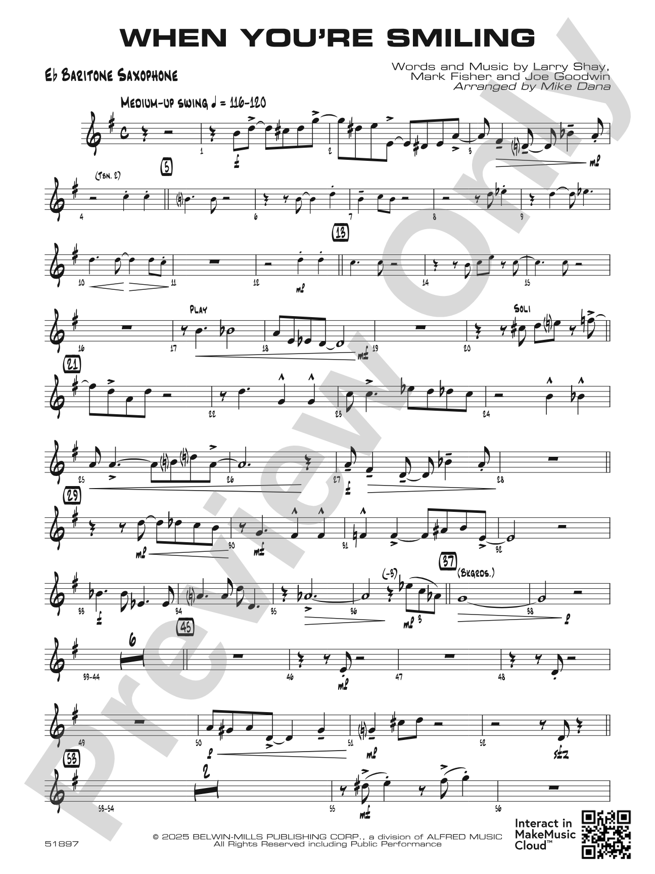 When You're Smiling: E-flat Baritone Saxophone