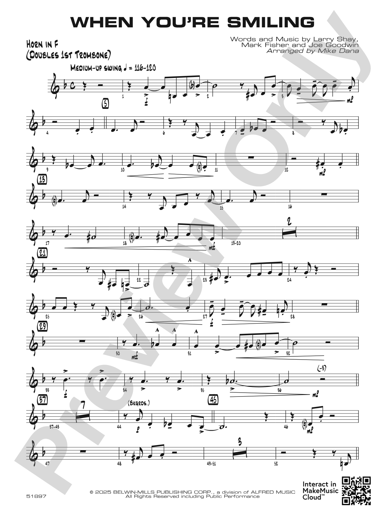 When You're Smiling: 1st F Horn