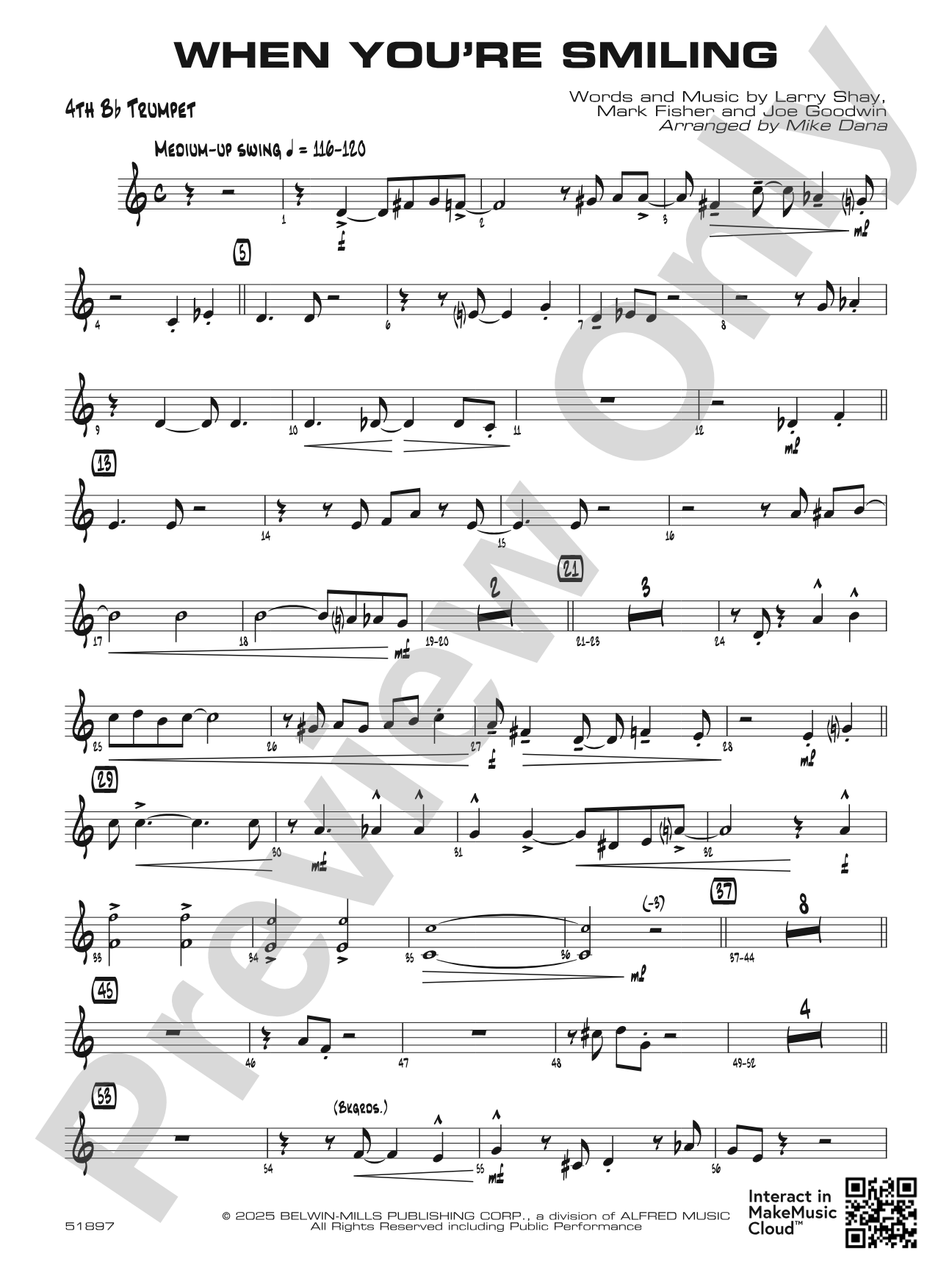 When You're Smiling: 4th B-flat Trumpet