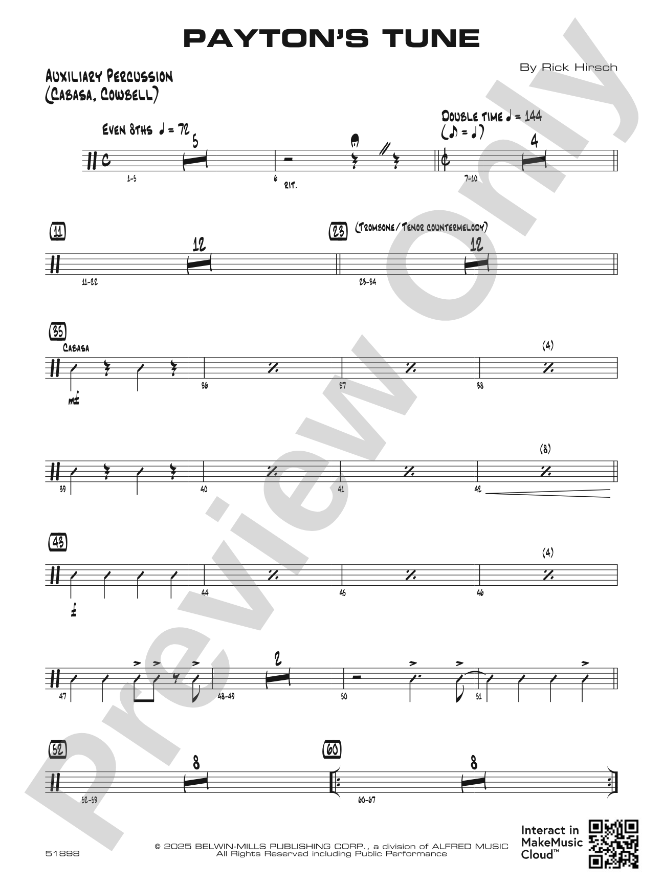 Payton's Tune: Auxiliary Percussion