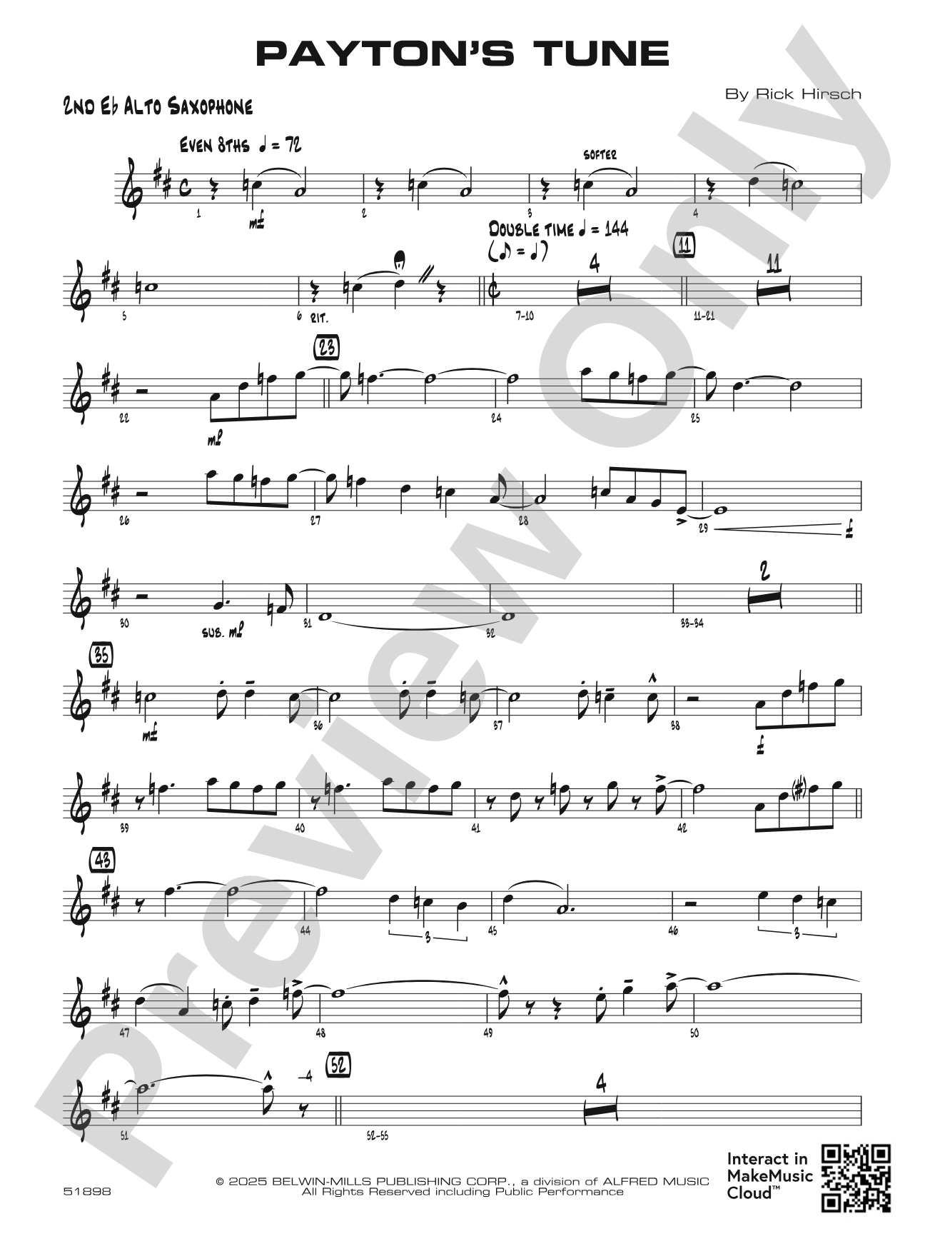 Payton's Tune: 2nd E-flat Alto Saxophone