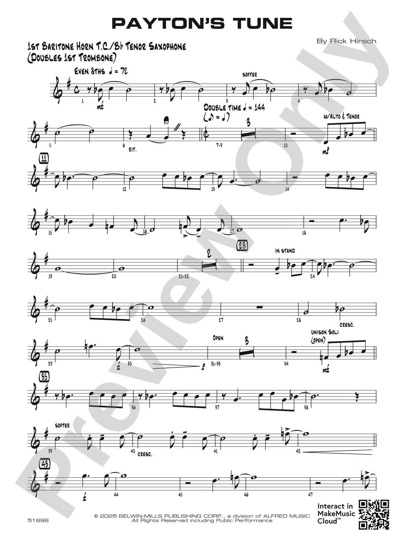 Payton's Tune: Baritone T.C.