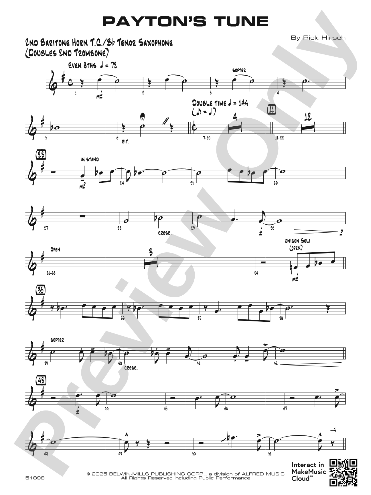 Payton's Tune: 2nd Baritone T.C.
