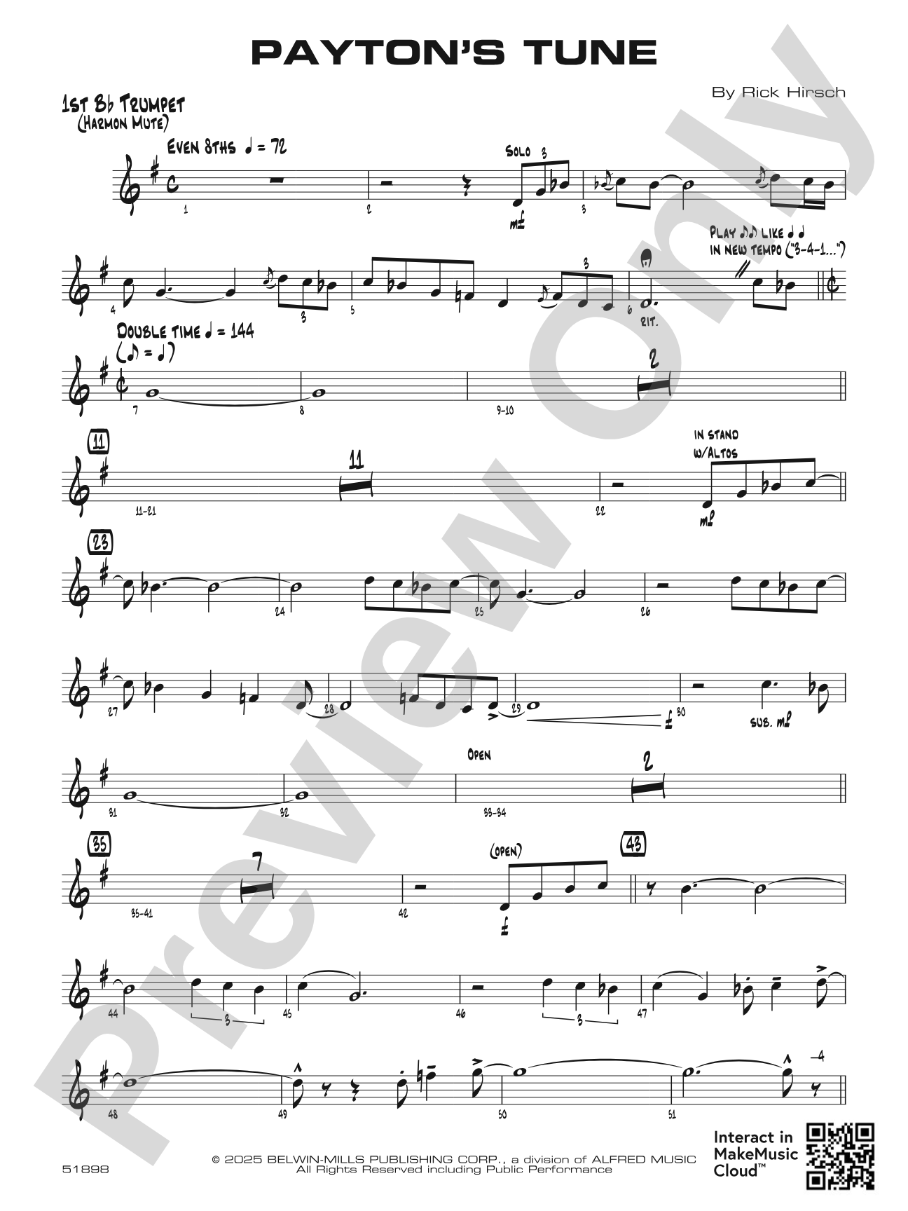 Payton's Tune: 1st B-flat Trumpet