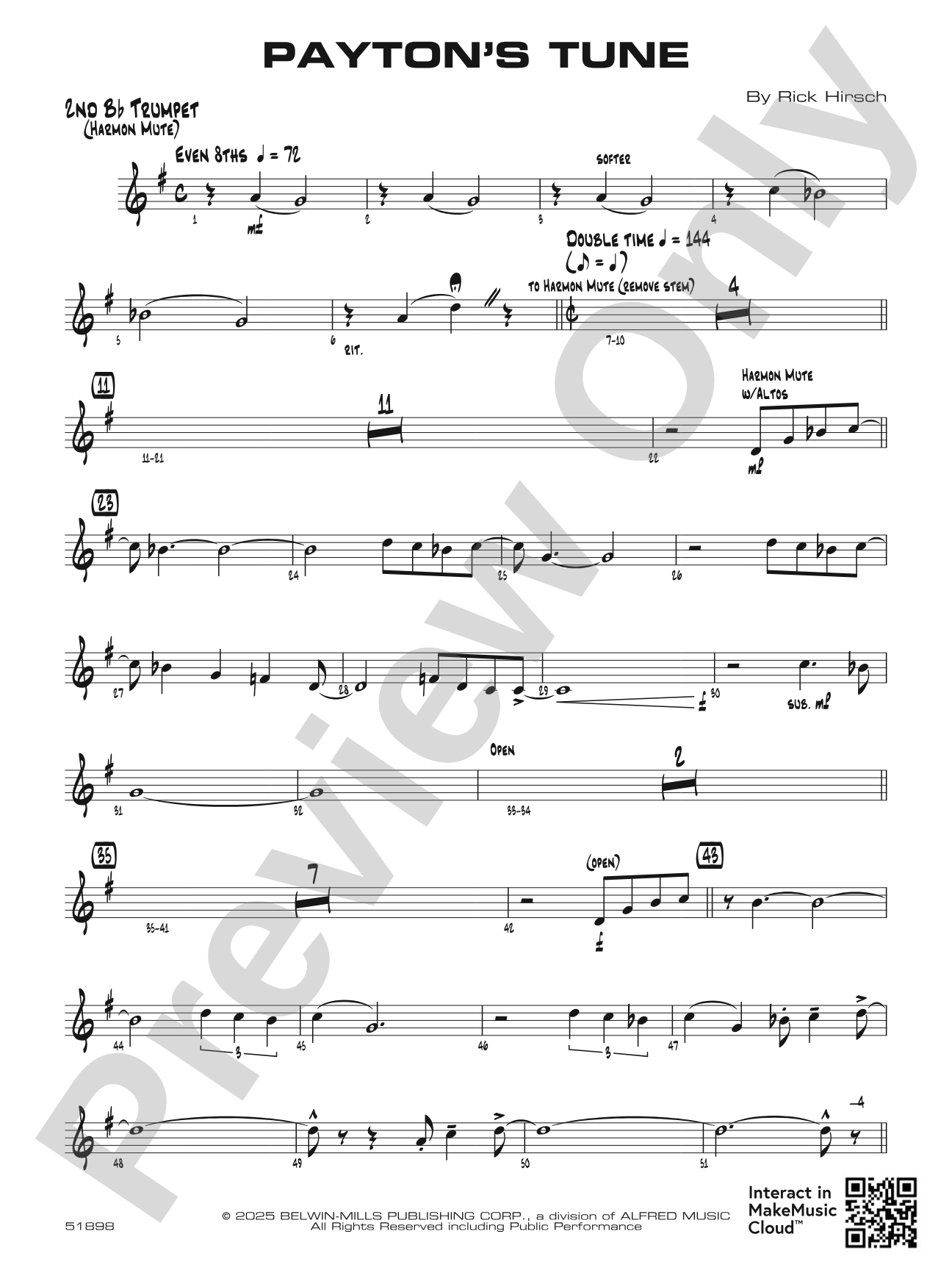 Payton's Tune: 2nd B-flat Trumpet