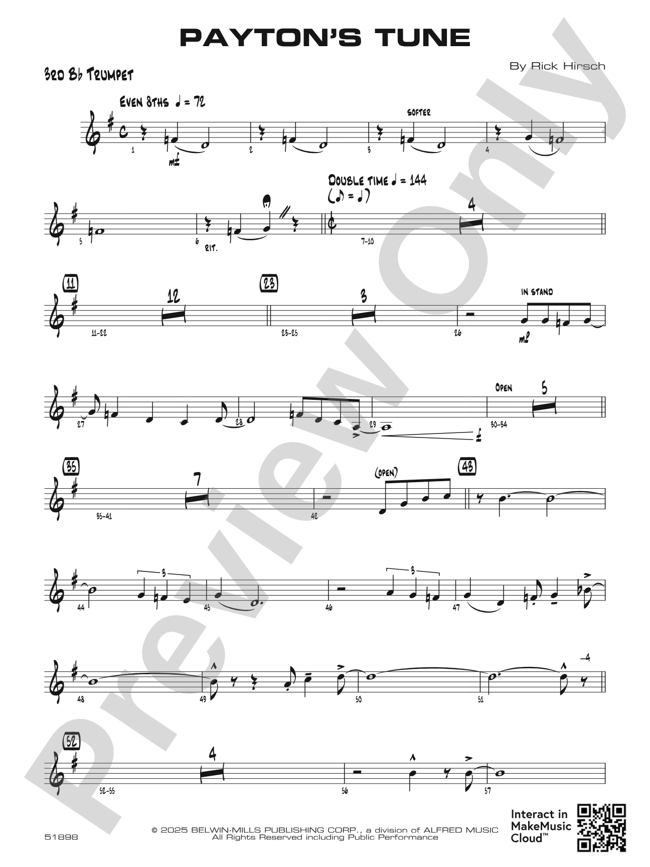 Payton's Tune: 3rd B-flat Trumpet