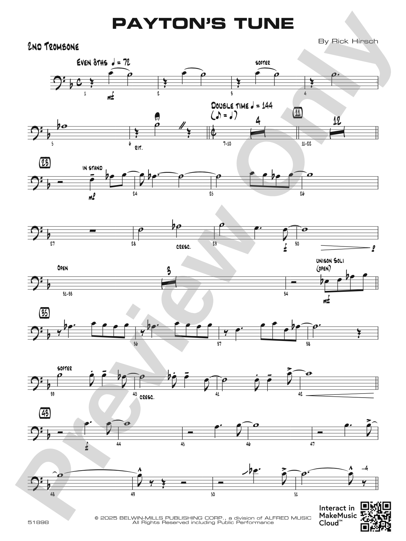 Payton's Tune: 2nd Trombone