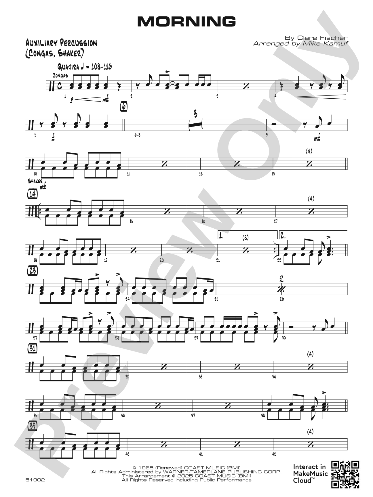 Morning: Auxiliary Percussion