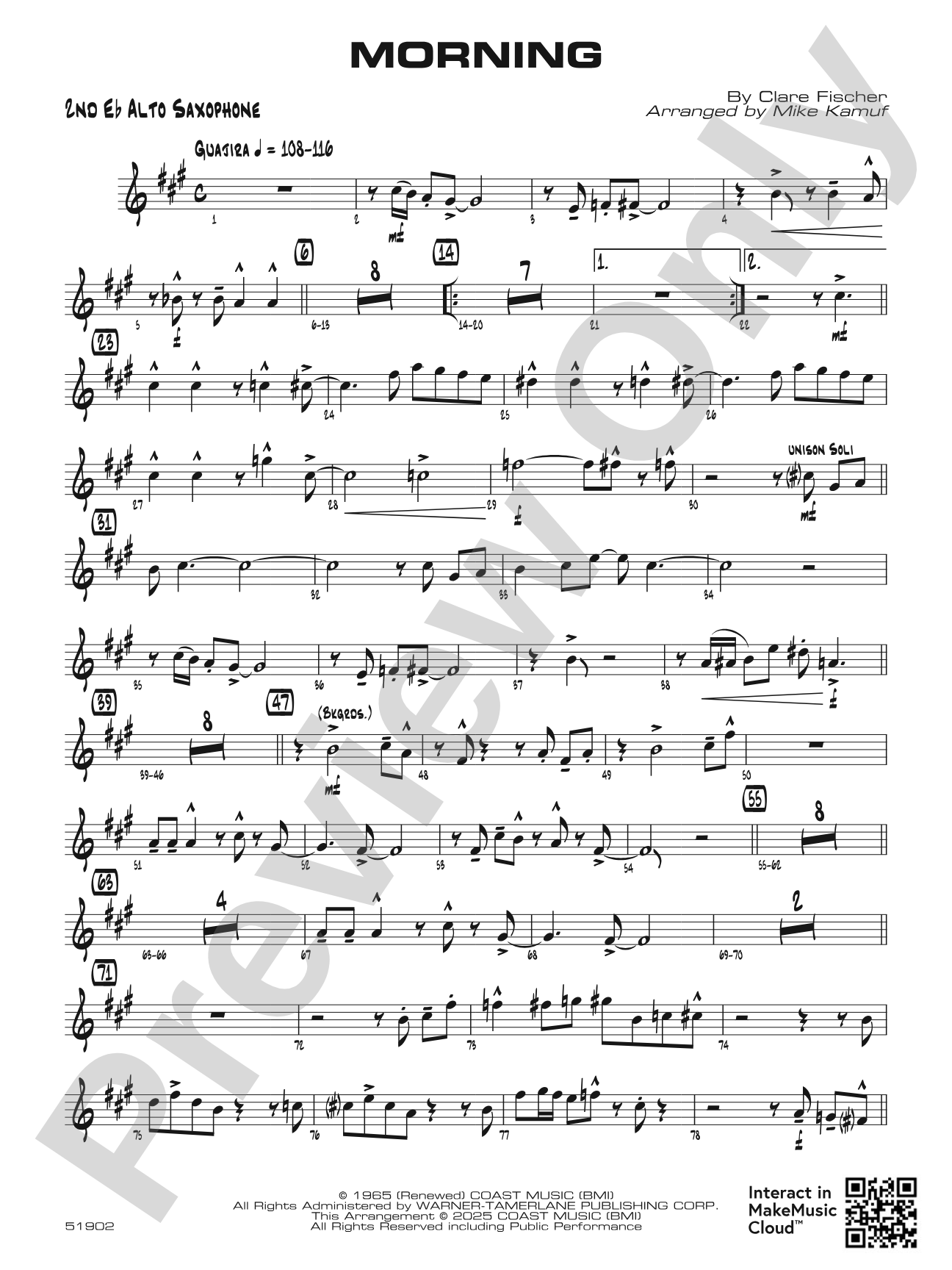 Morning: 2nd E-flat Alto Saxophone