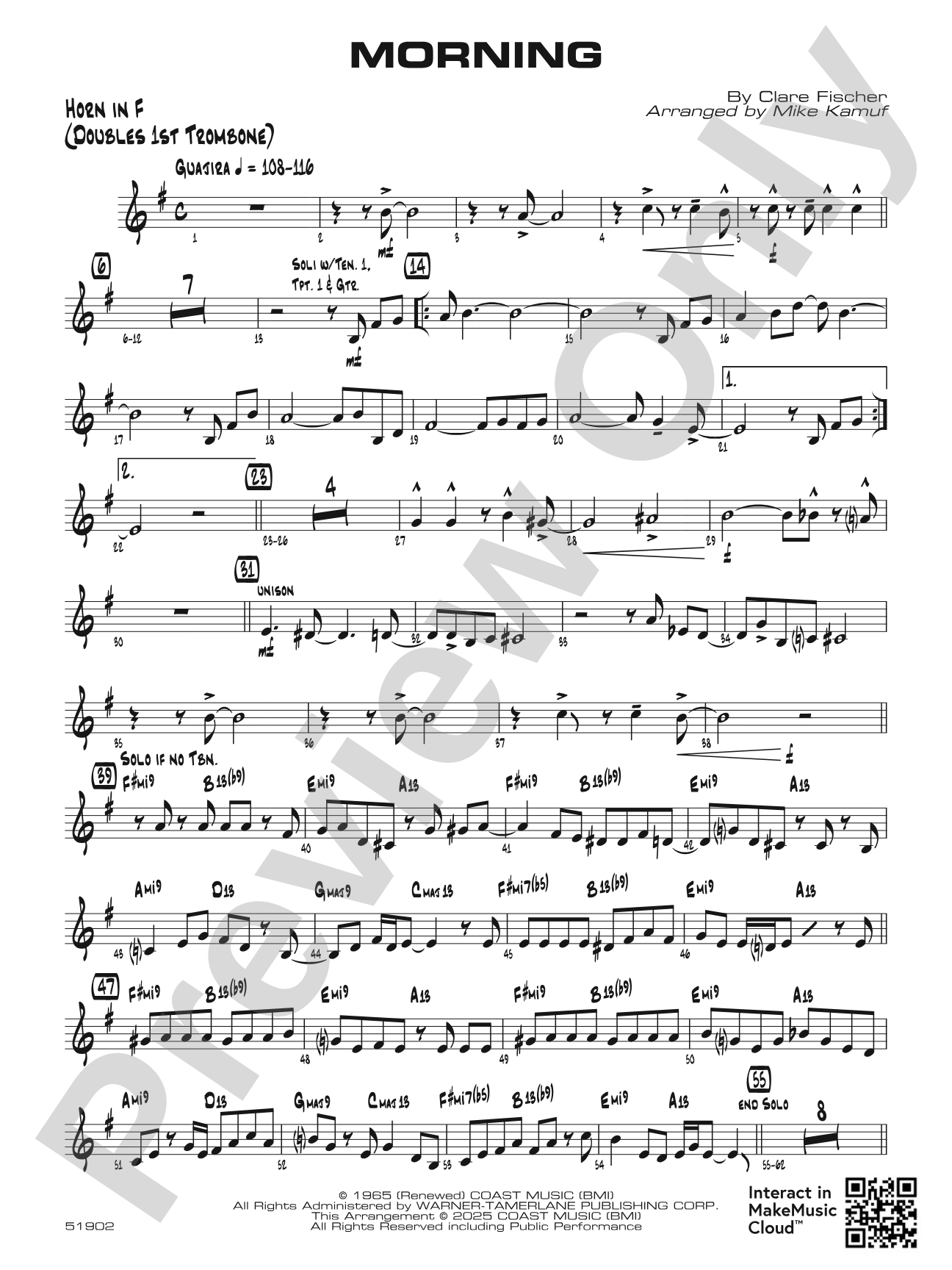 Morning: 1st F Horn
