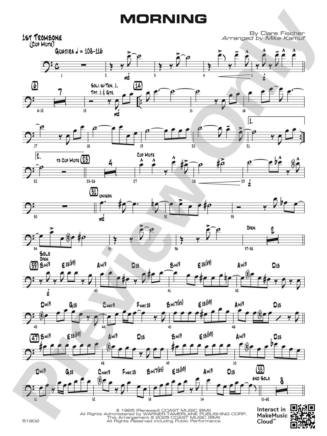 Morning: 1st Trombone