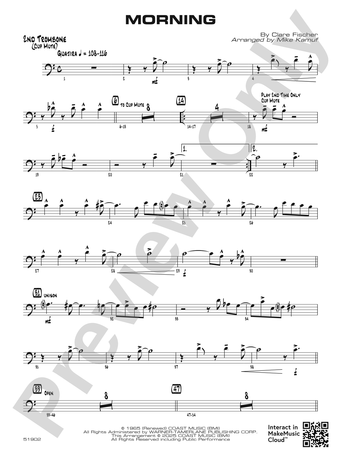 Morning: 2nd Trombone