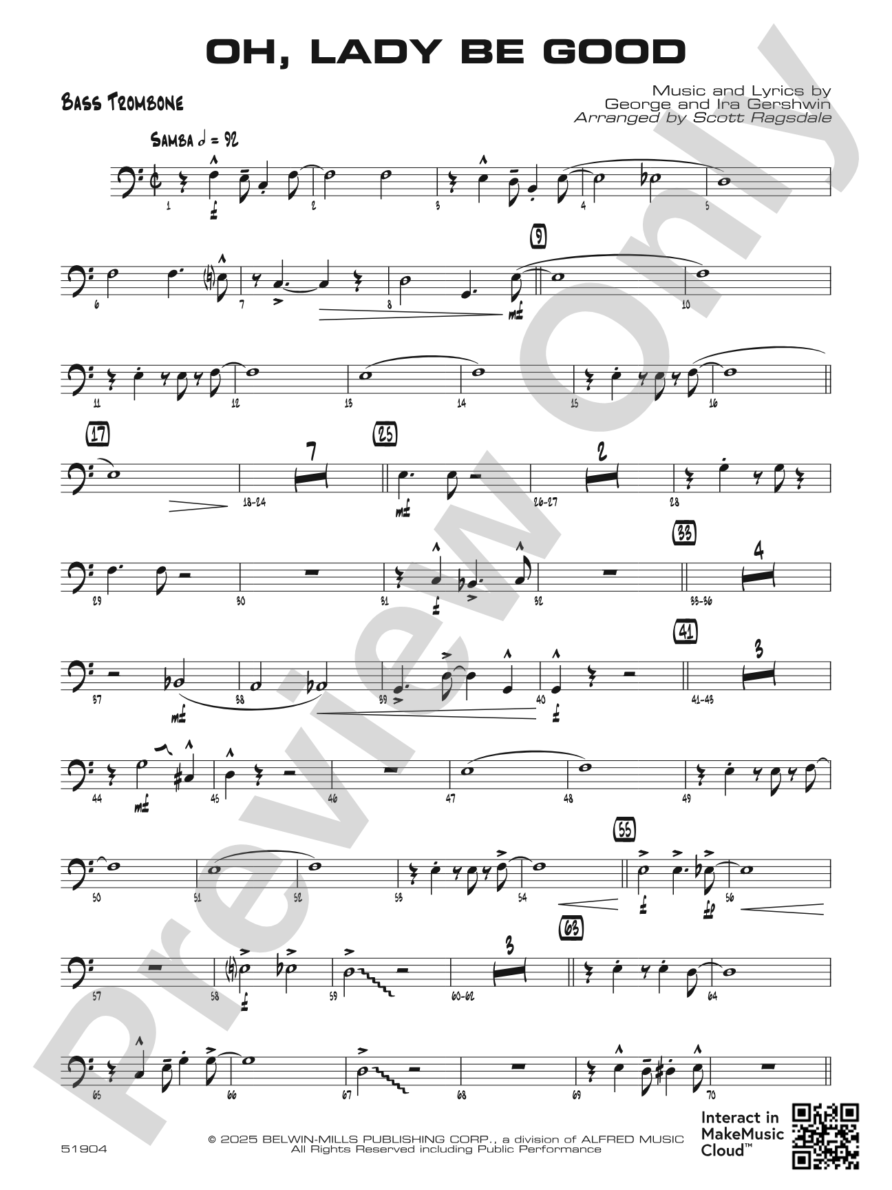Oh, Lady Be Good: Bass Trombone